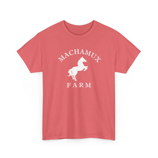 Machamux Farm Vintage Retro Unisex Heavy Cotton Tee - White Logo