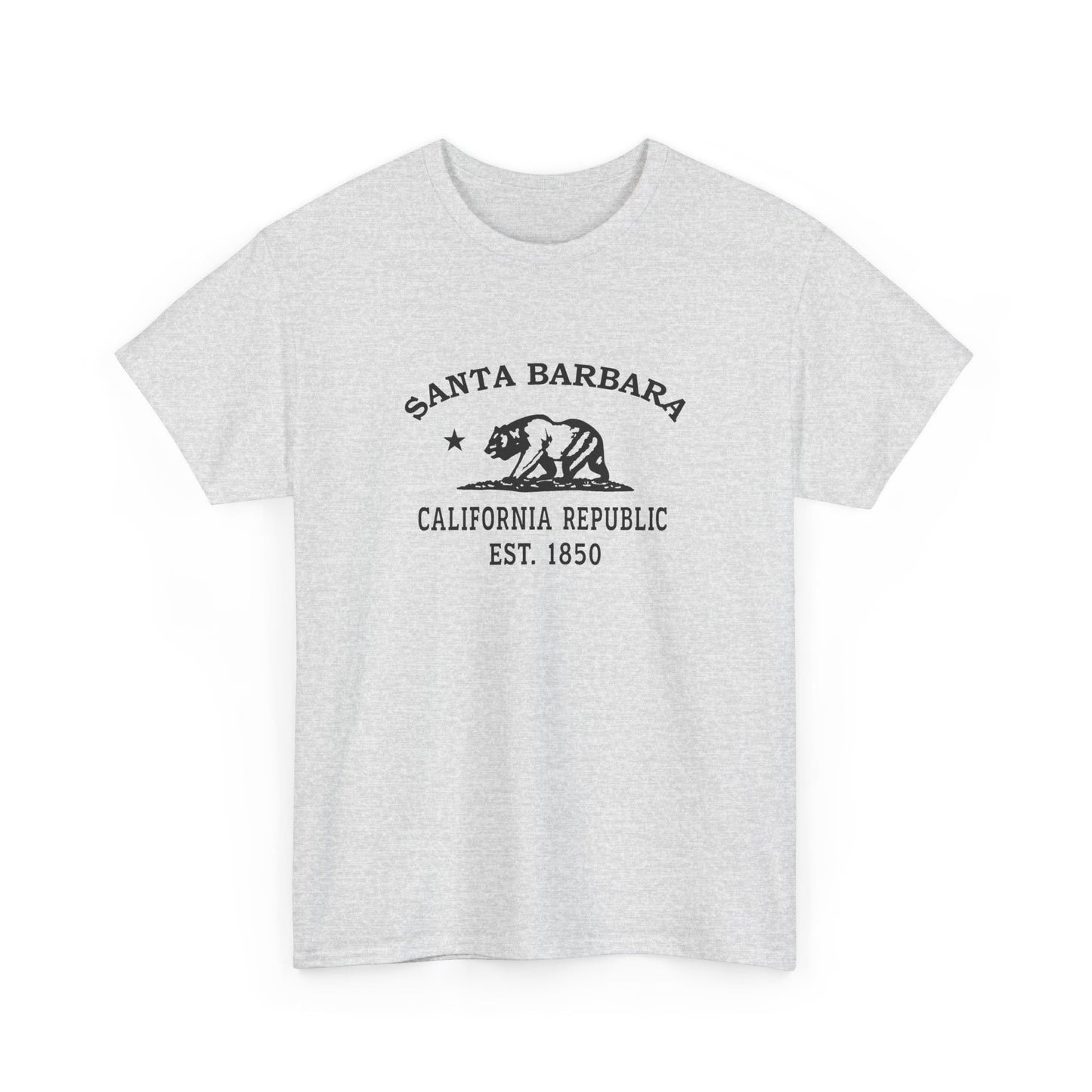 Santa Barbara California Vintage Retro Unisex Heavy Cotton Tee - Black Logo