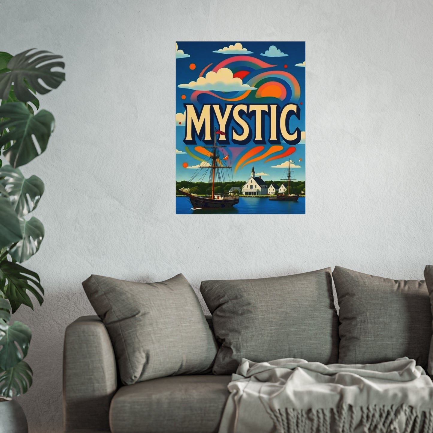 Mystic Connecticut Vintage Retro Giclée Print Art Series Poster