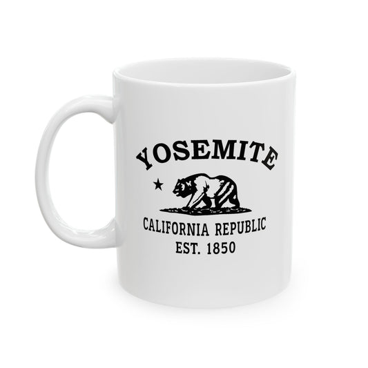 Yosemite California Vintage Retro Ceramic Mug - Black Logo