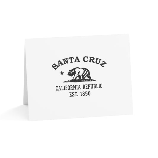 Santa Cruz California Vintage Retro Thank You Card Set - Black Logo