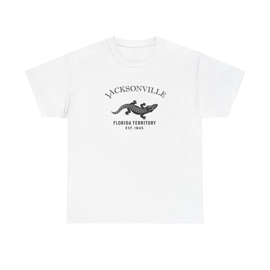 Jacksonville Florida Vintage Retro Unisex Heavy Cotton Tee - Black Logo