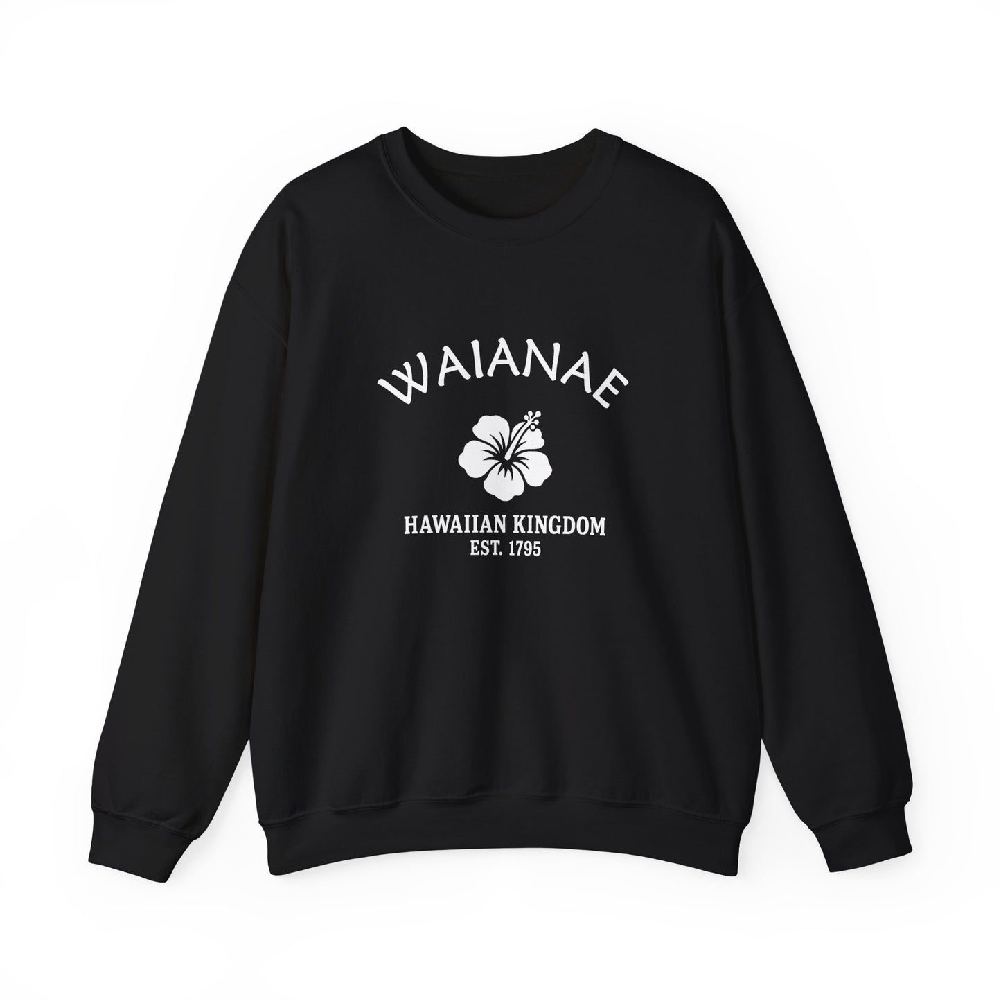Waianae Hawaii Vintage Retro Unisex Heavy Crewneck Sweatshirt - White Logo