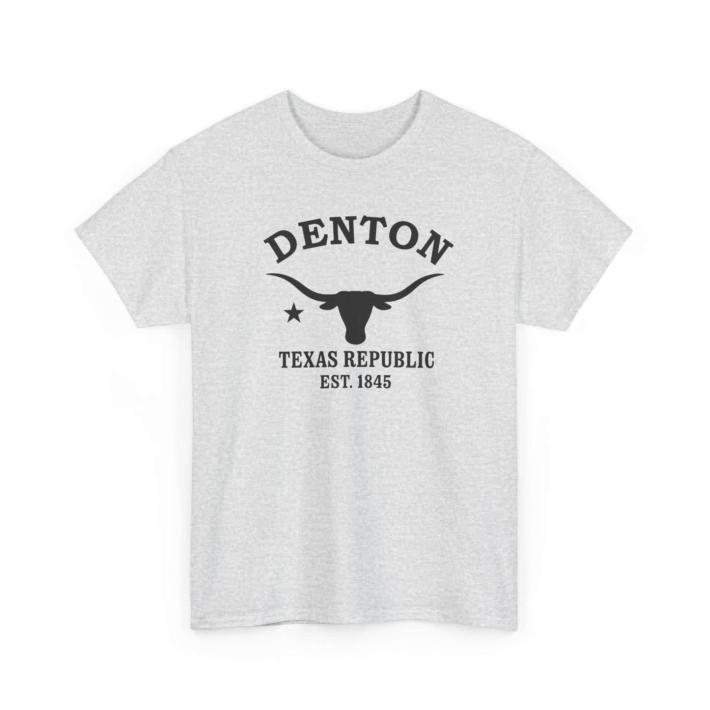 Denton Texas Vintage Retro Unisex Heavy Cotton Tee - Black Logo