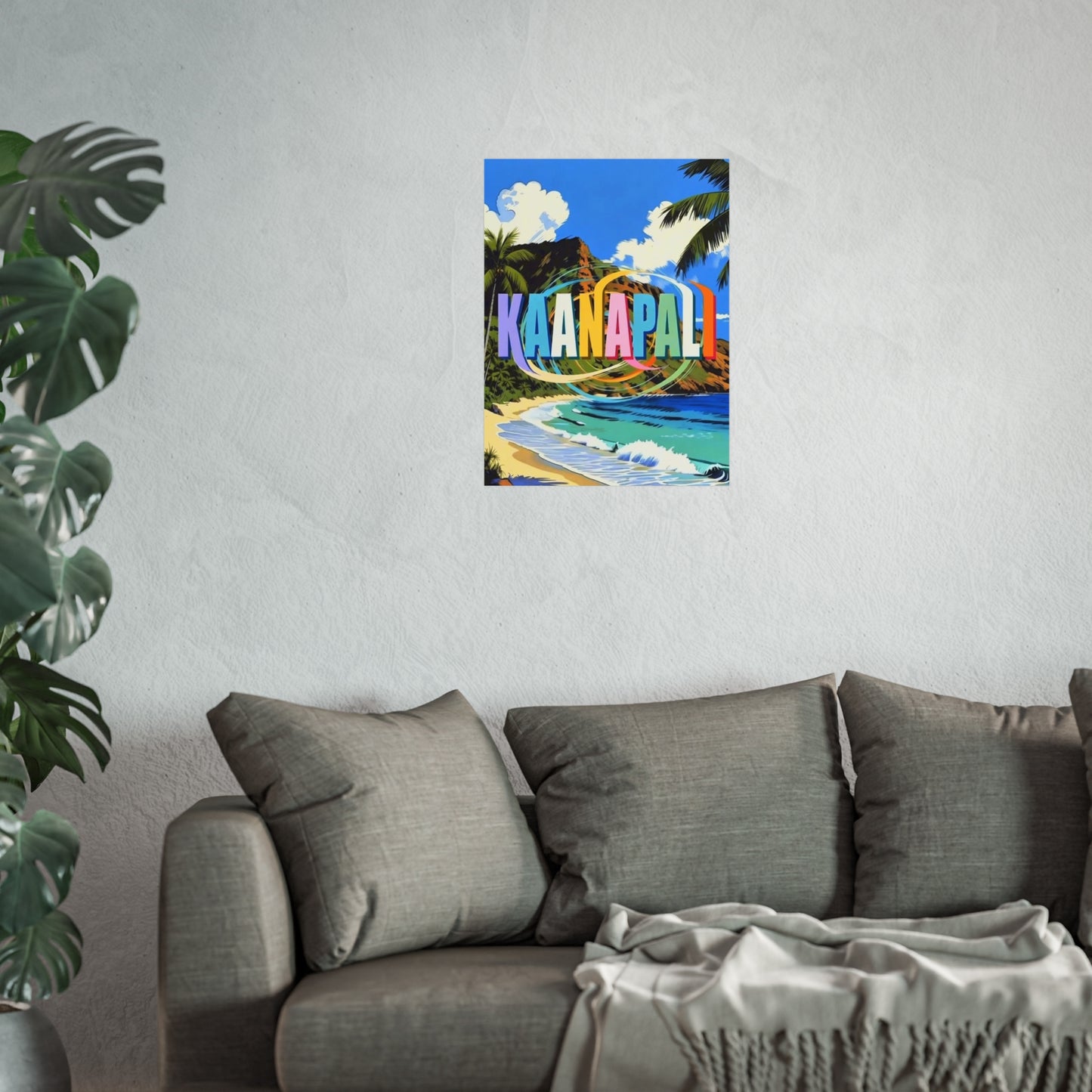 Kaanapali Hawaii Vintage Retro Giclée Print Art Series Poster