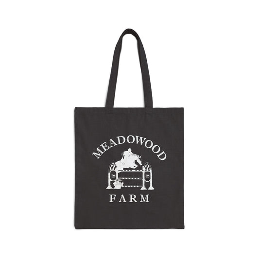 Meadowood Farm Canvas Cotton Vintage Retro Tote Bag - White Logo