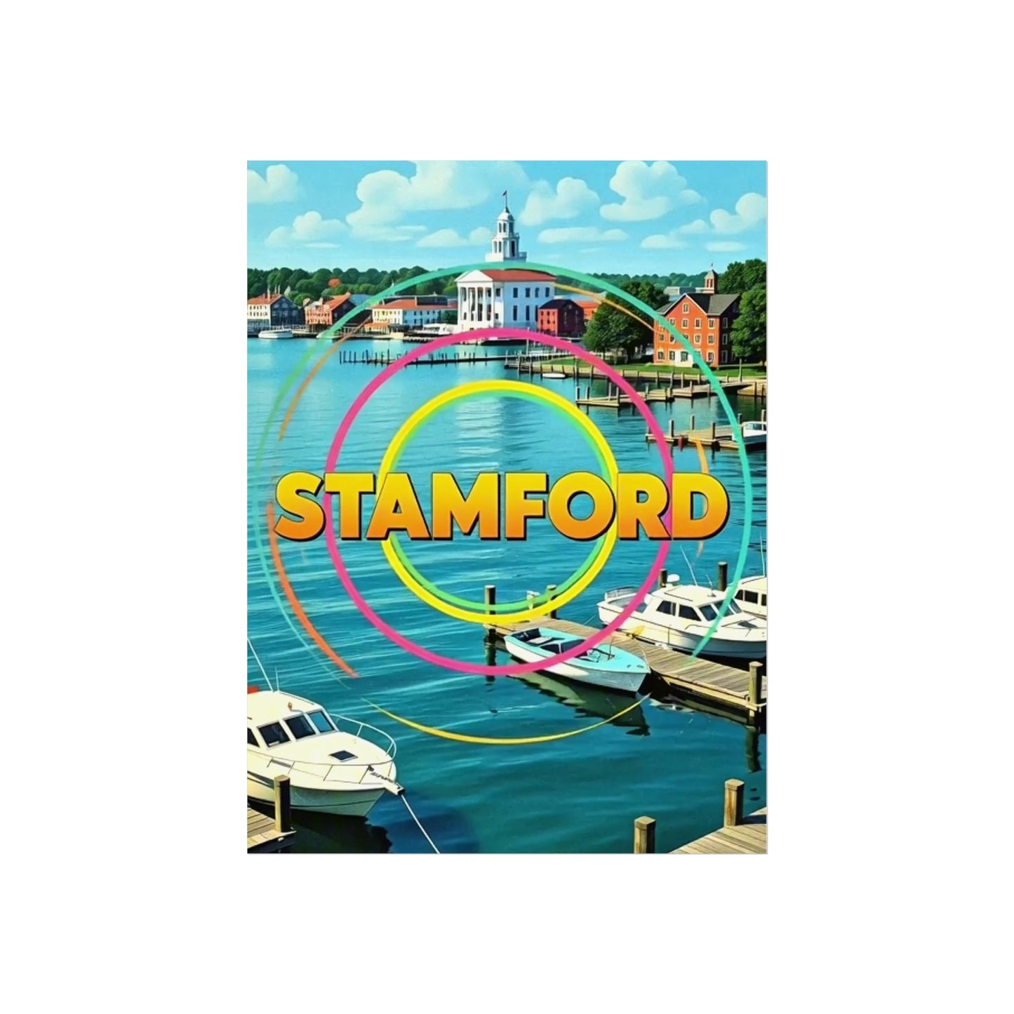 Stamford Connecticut Vintage Retro Giclée Print Art Series Poster