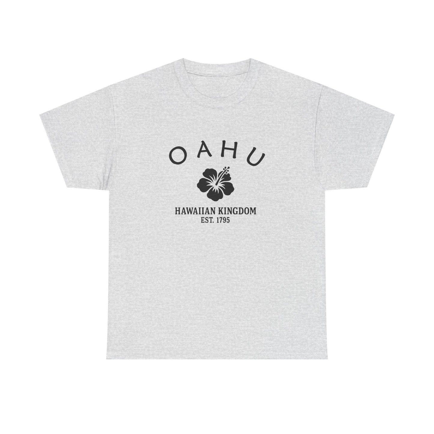 Oahu Hawaii Vintage Retro Unisex Heavy Cotton Tee - Black Logo