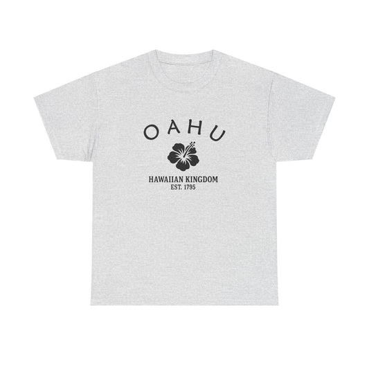 Oahu Hawaii Vintage Retro Unisex Heavy Cotton Tee - Black Logo