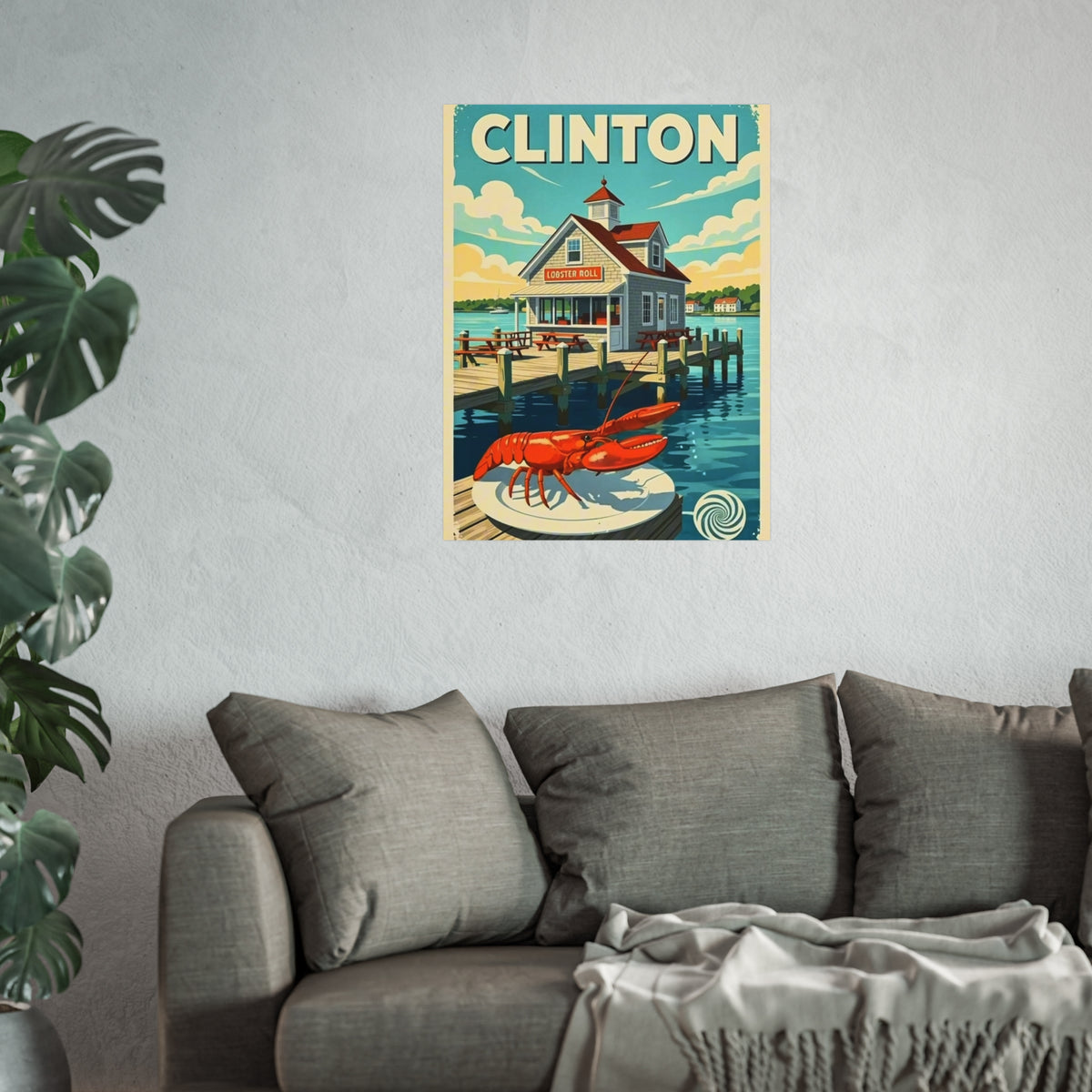 Clinton Poster Clinton Connecticut Vintage Retro Giclée Print Art Series Poster