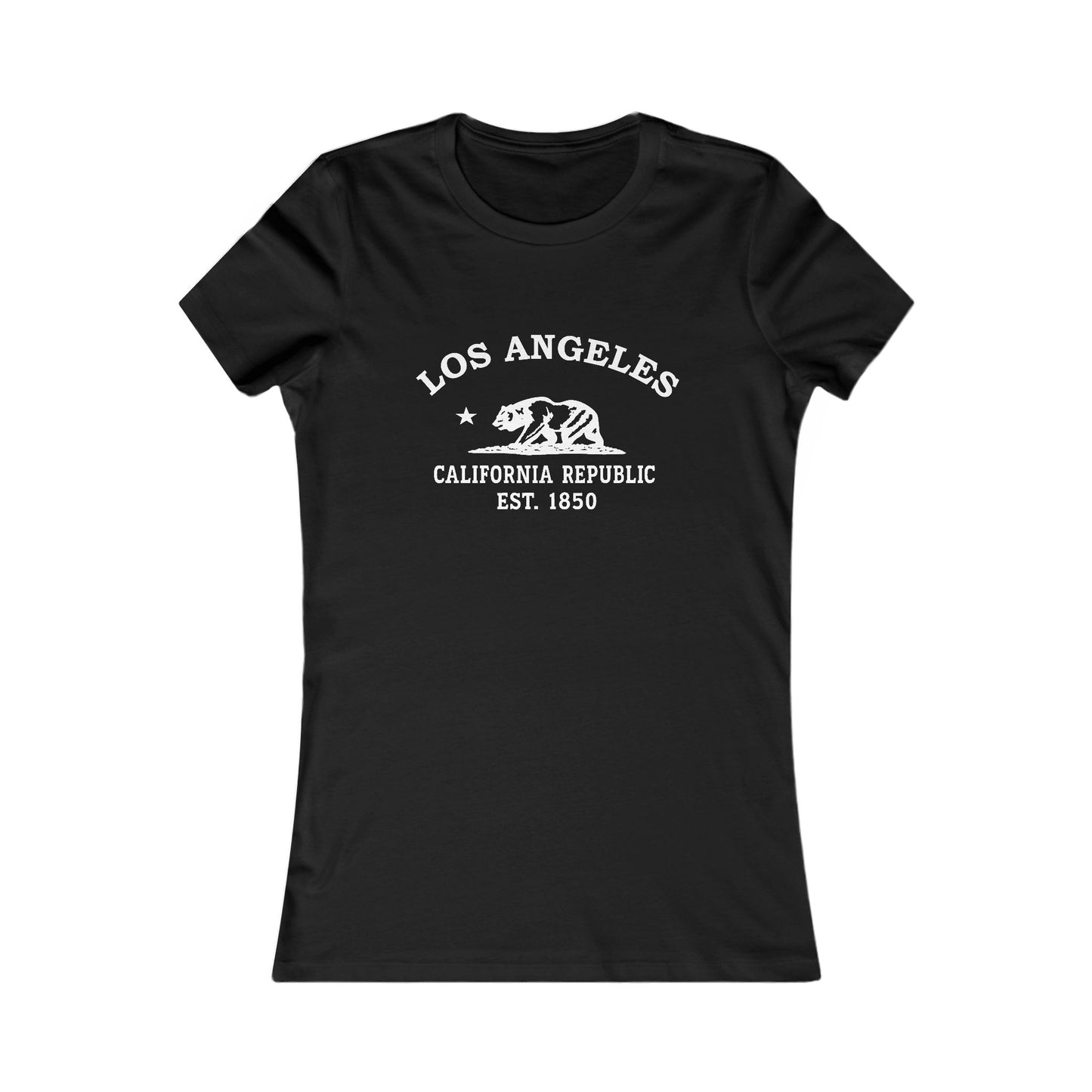 Los Angeles California Vintage Retro Womens Fitted Ringspun Cotton Tee - White Logo