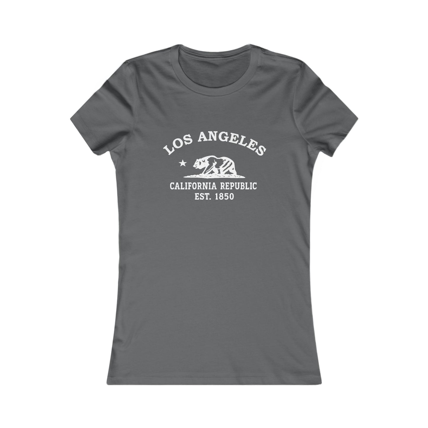 Los Angeles California Vintage Retro Womens Fitted Ringspun Cotton Tee - White Logo