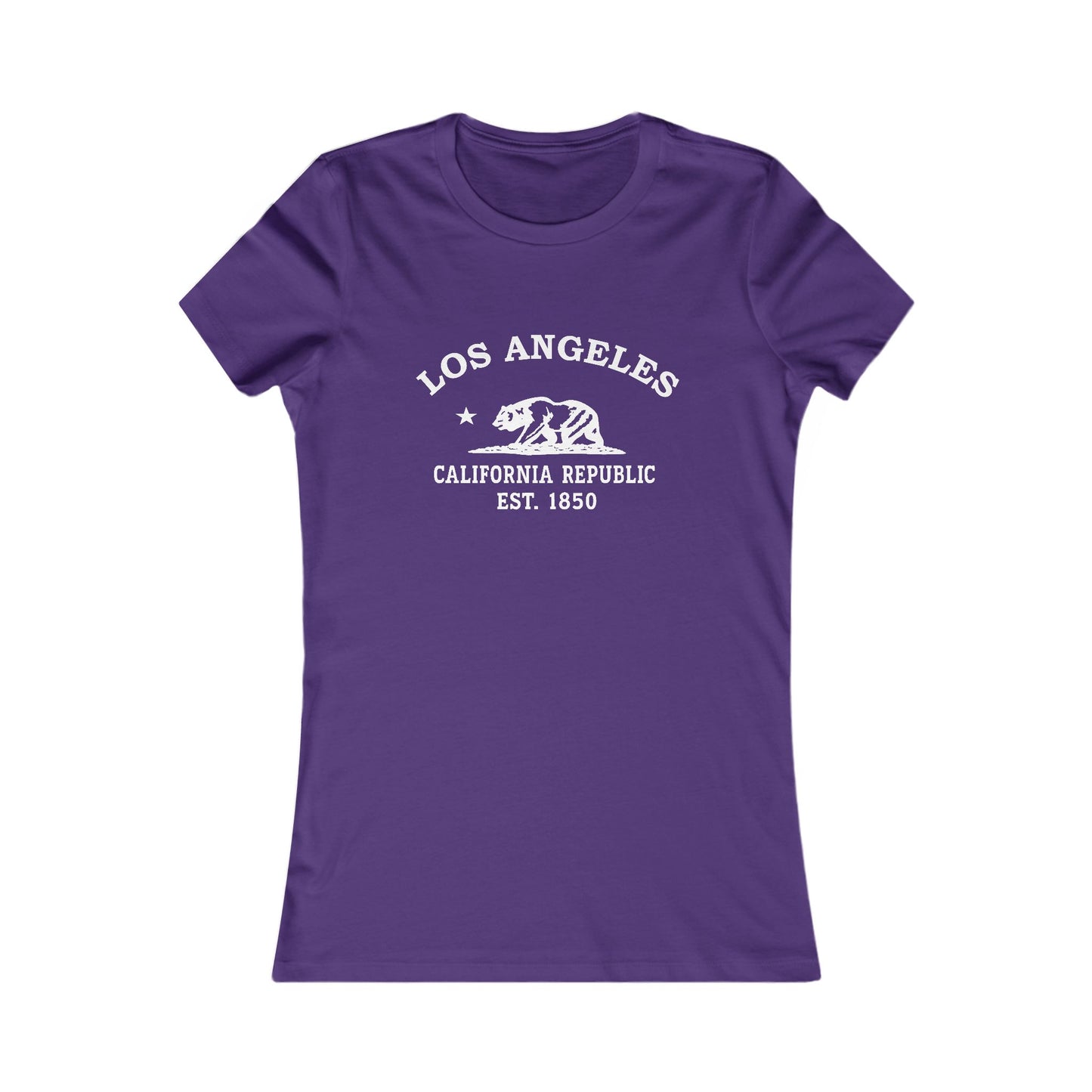 Los Angeles California Vintage Retro Womens Fitted Ringspun Cotton Tee - White Logo