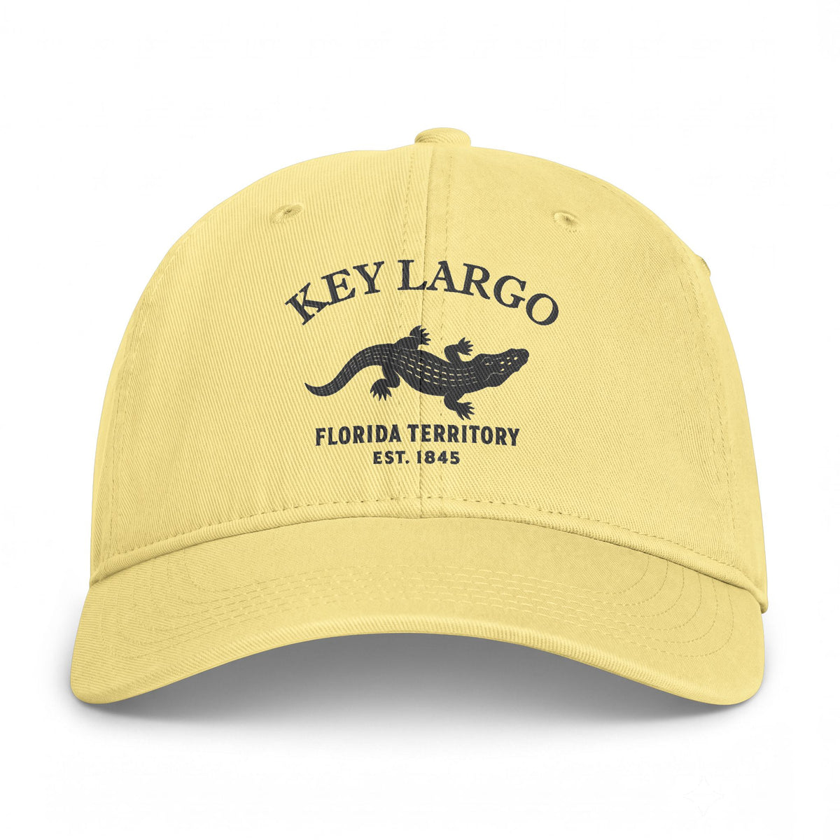 Key Largo Florida Distressed Cotton Cap - Charcoal Print Logo
