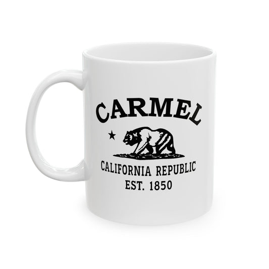 Carmel California Vintage Retro Ceramic Mug - Black Logo