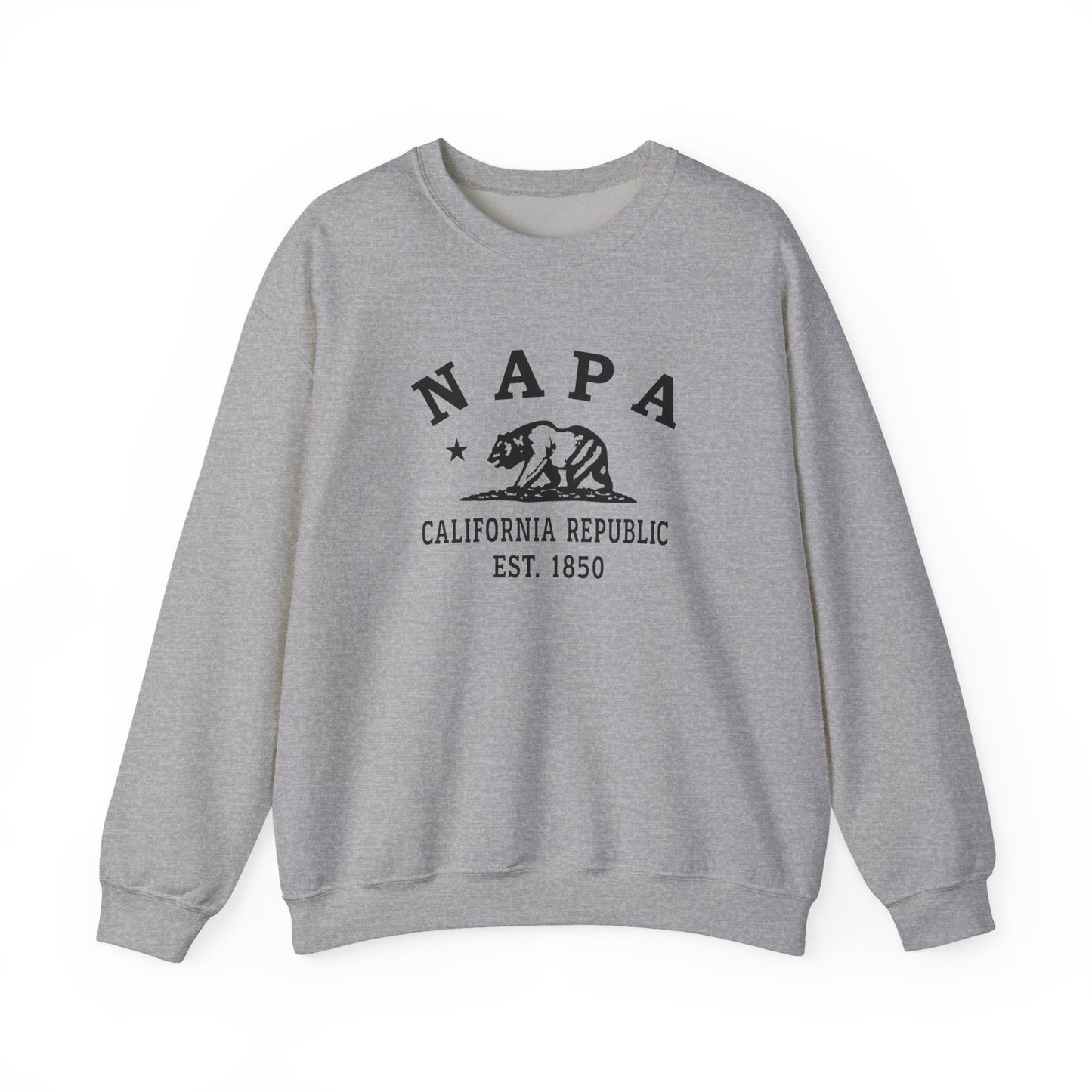 Napa California Vintage Retro Unisex Heavy Crewneck Sweatshirt - Black Logo