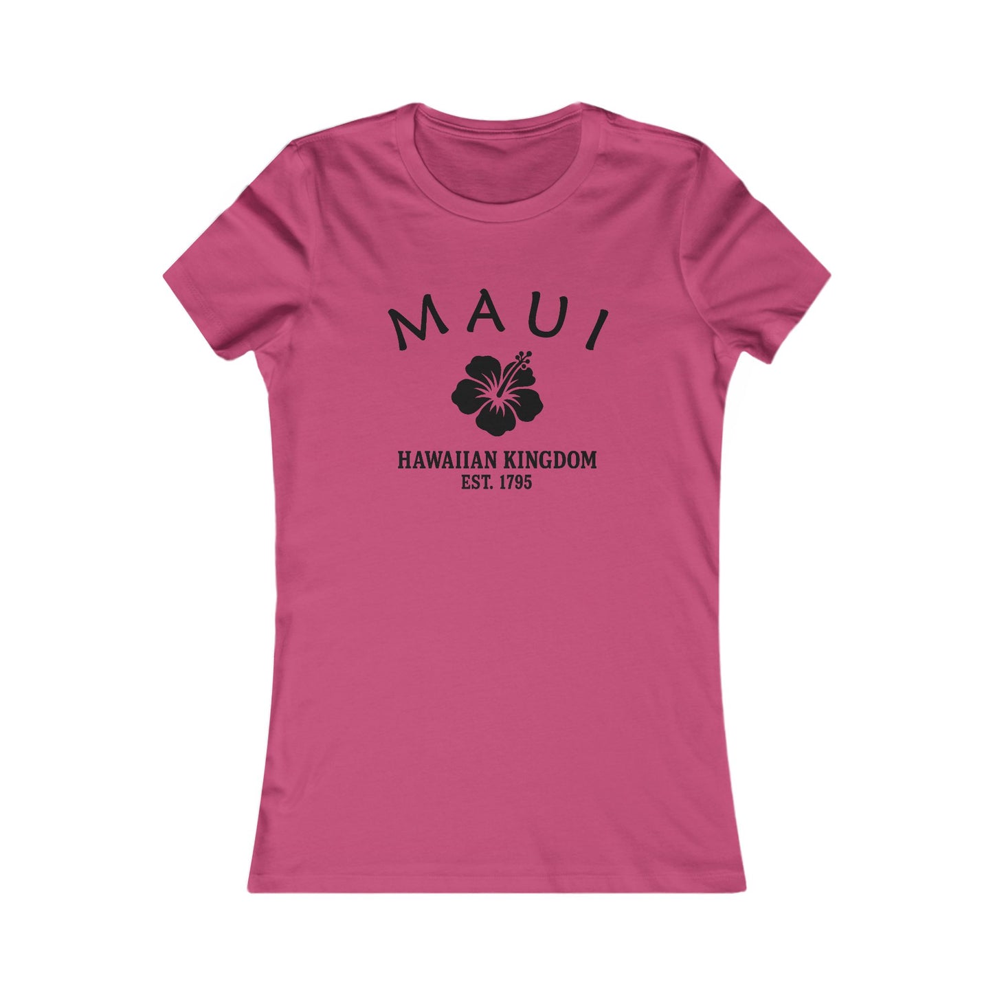 Maui Hawaii Vintage Retro Womens Fitted Ringspun Cotton Tee - Black Logo