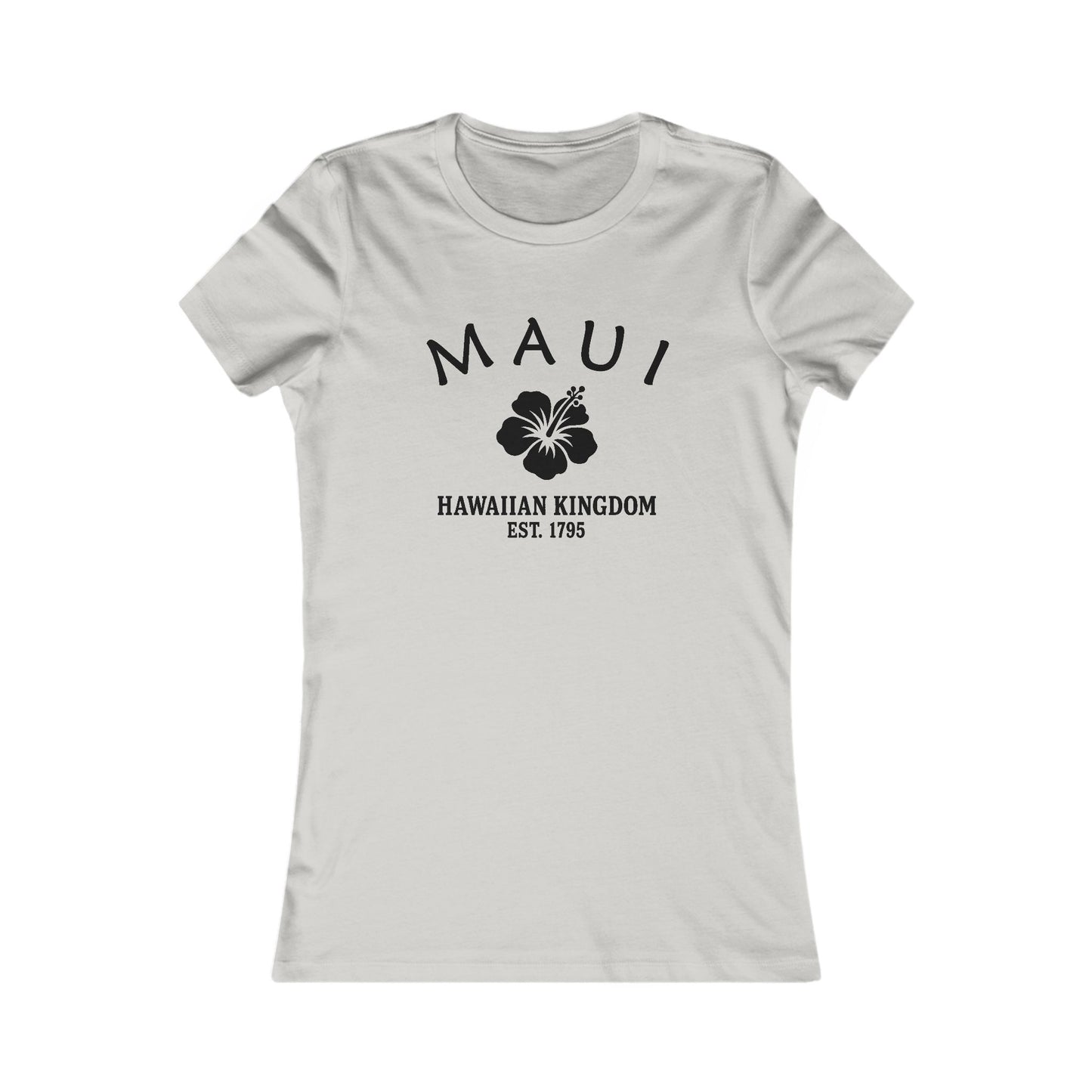 Maui Hawaii Vintage Retro Womens Fitted Ringspun Cotton Tee - Black Logo