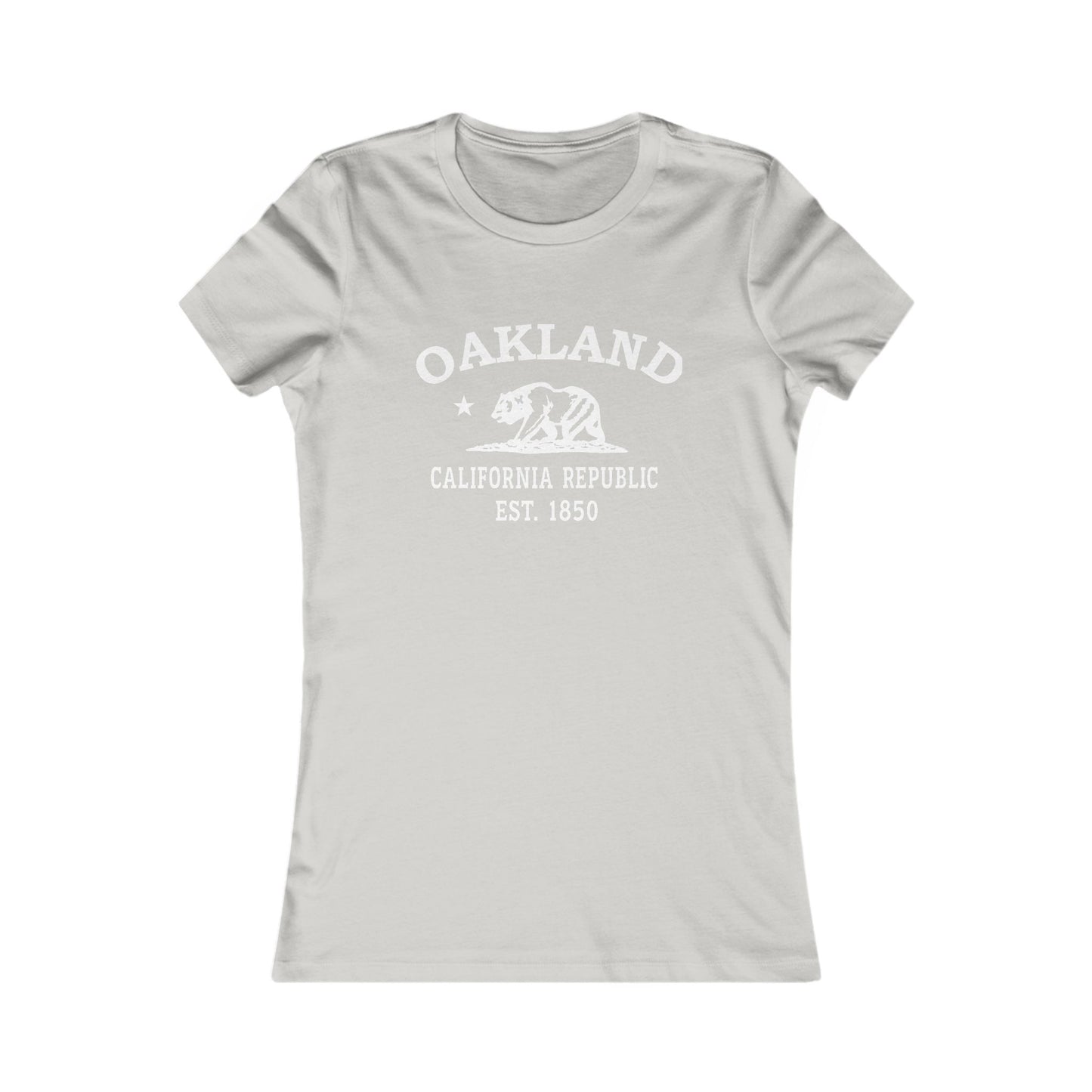 Oakland California Vintage Retro Womens Fitted Ringspun Cotton Tee - White Logo