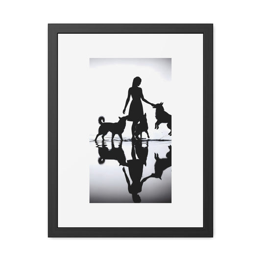 Three Dogs, Still Water - Tide & Light Series Framed Poster
