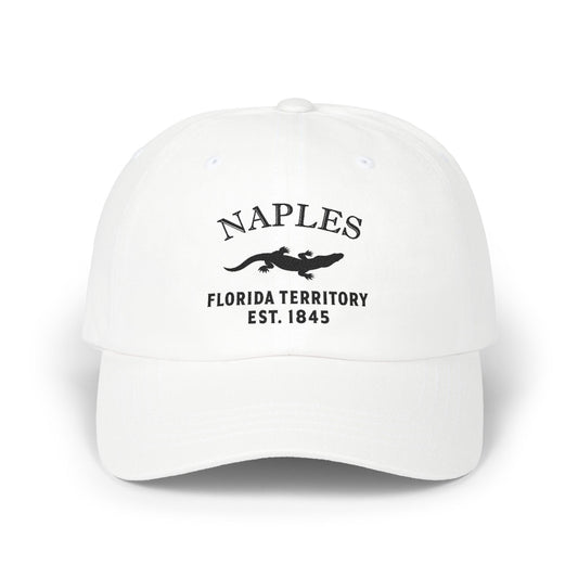 Naples Florida Classic Embroidered Vintage Retro Cotton Cap - Black Logo