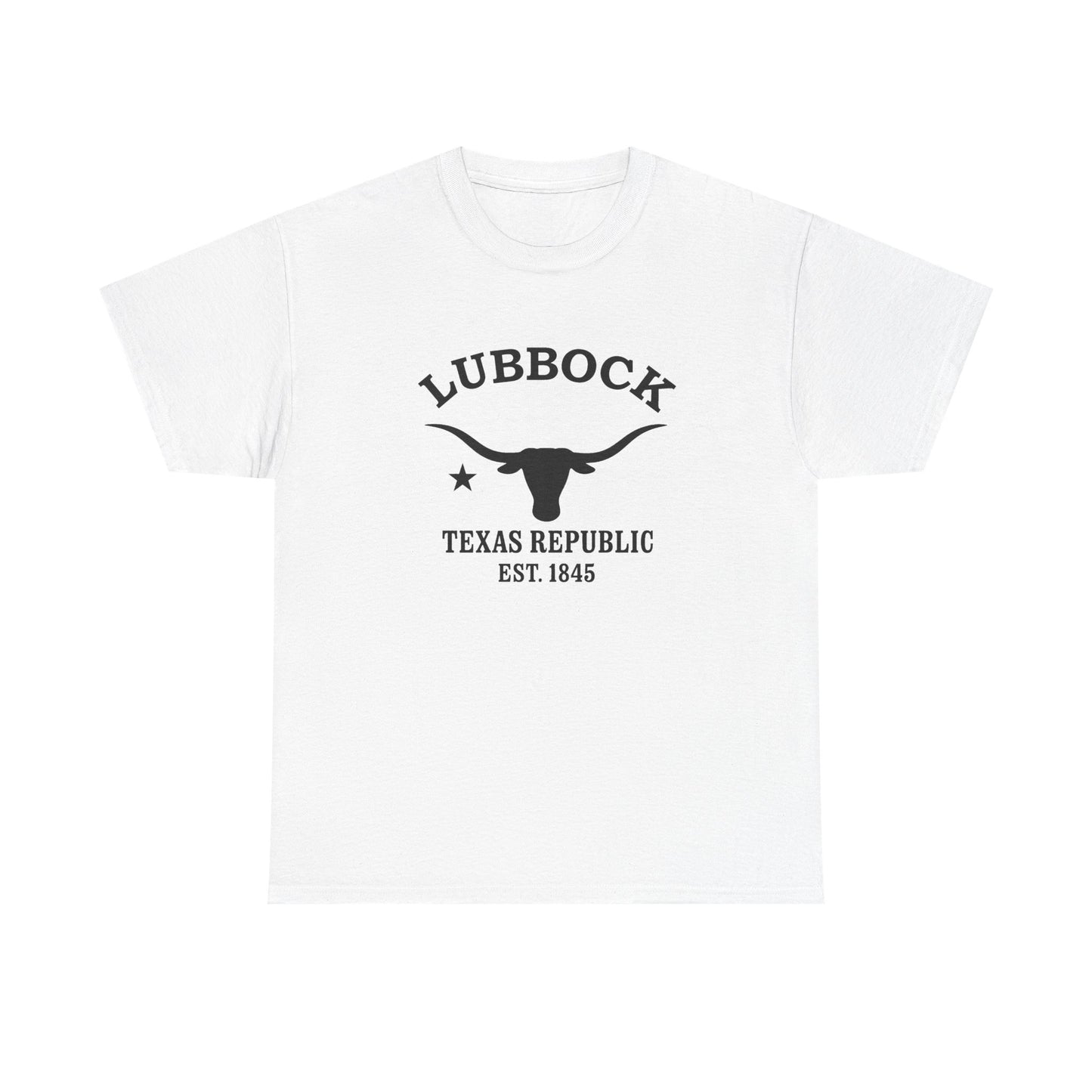 Lubbock Texas Vintage Retro Unisex Heavy Cotton Tee - Black Logo
