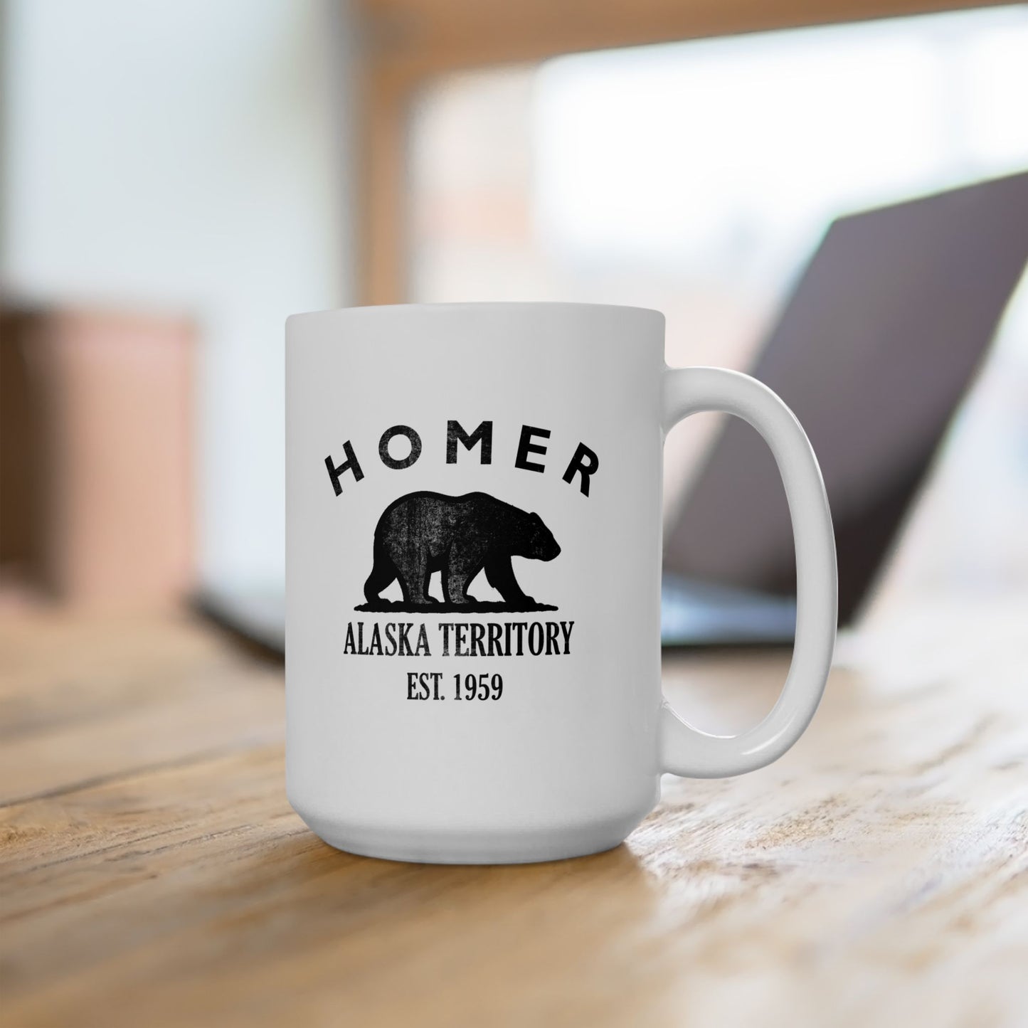 Homer Alaska Vintage Retro Ceramic Mug - Black Logo
