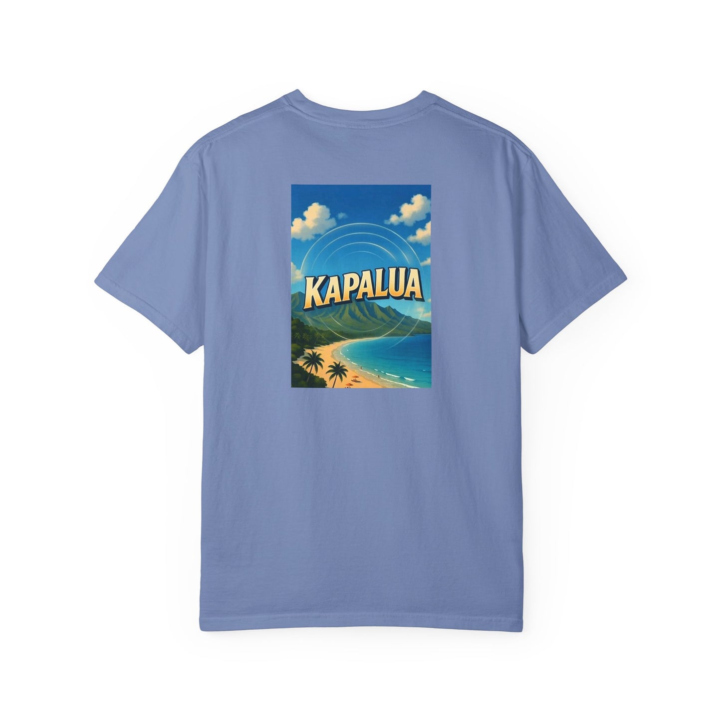 Kapalua Hawaii Vintage Retro Back Printed Art Series Cotton Tee - Black Logo