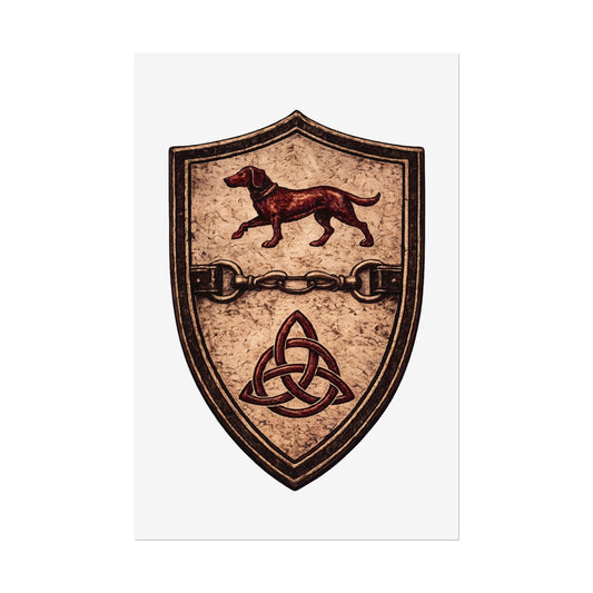 №108 Knight Crest Heraldic Poster — Live Your Best Knight · Temperantia Fiducia Perseverantia