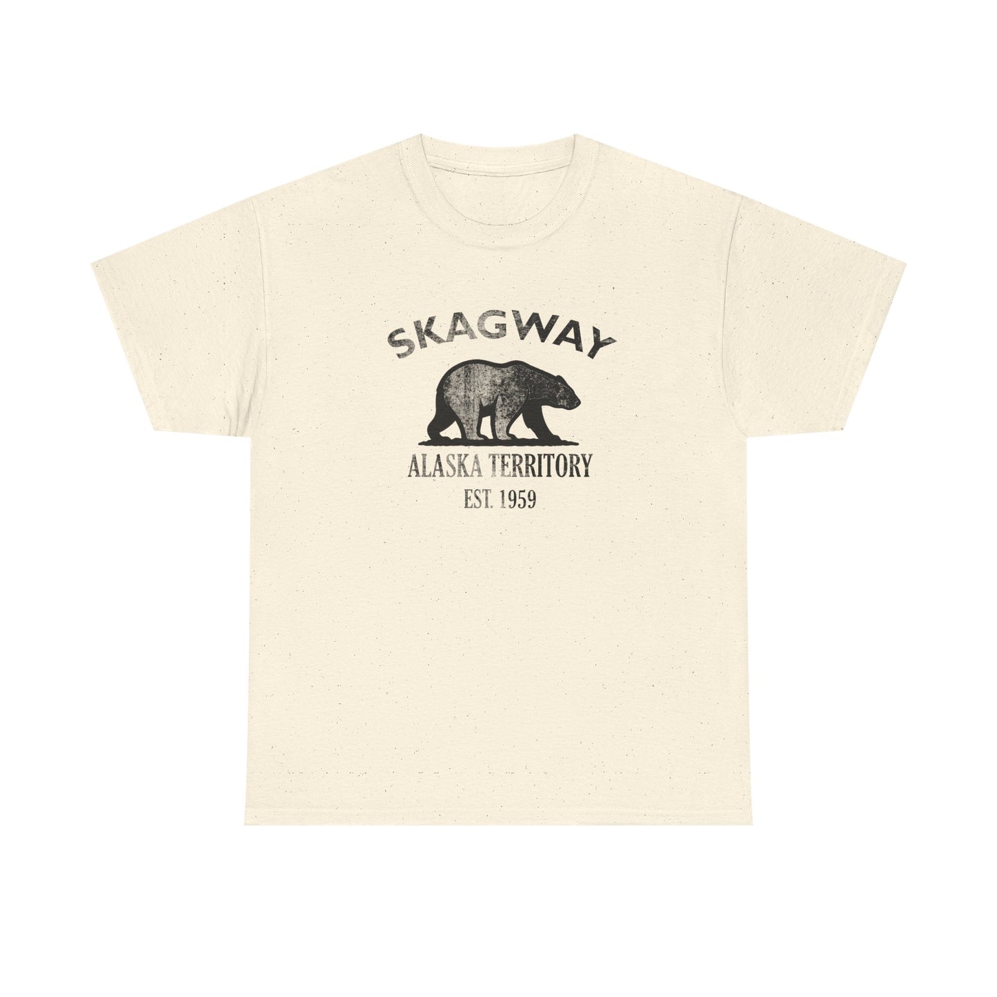 Skagway Alaska Vintage Retro Unisex Heavy Cotton Tee - Black Logo