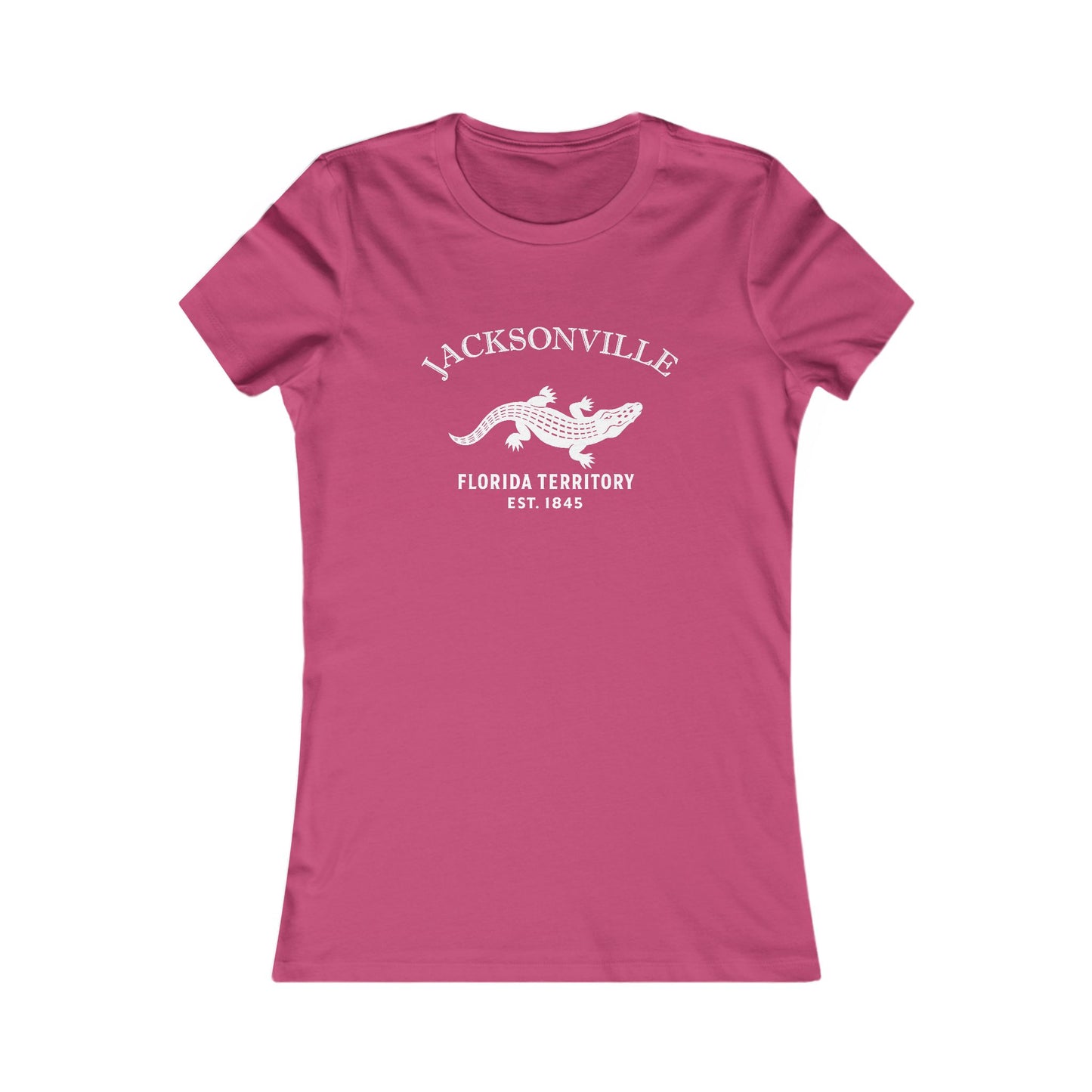 Jacksonville Florida Vintage Retro Womens Fitted Ringspun Cotton Tee - White Logo