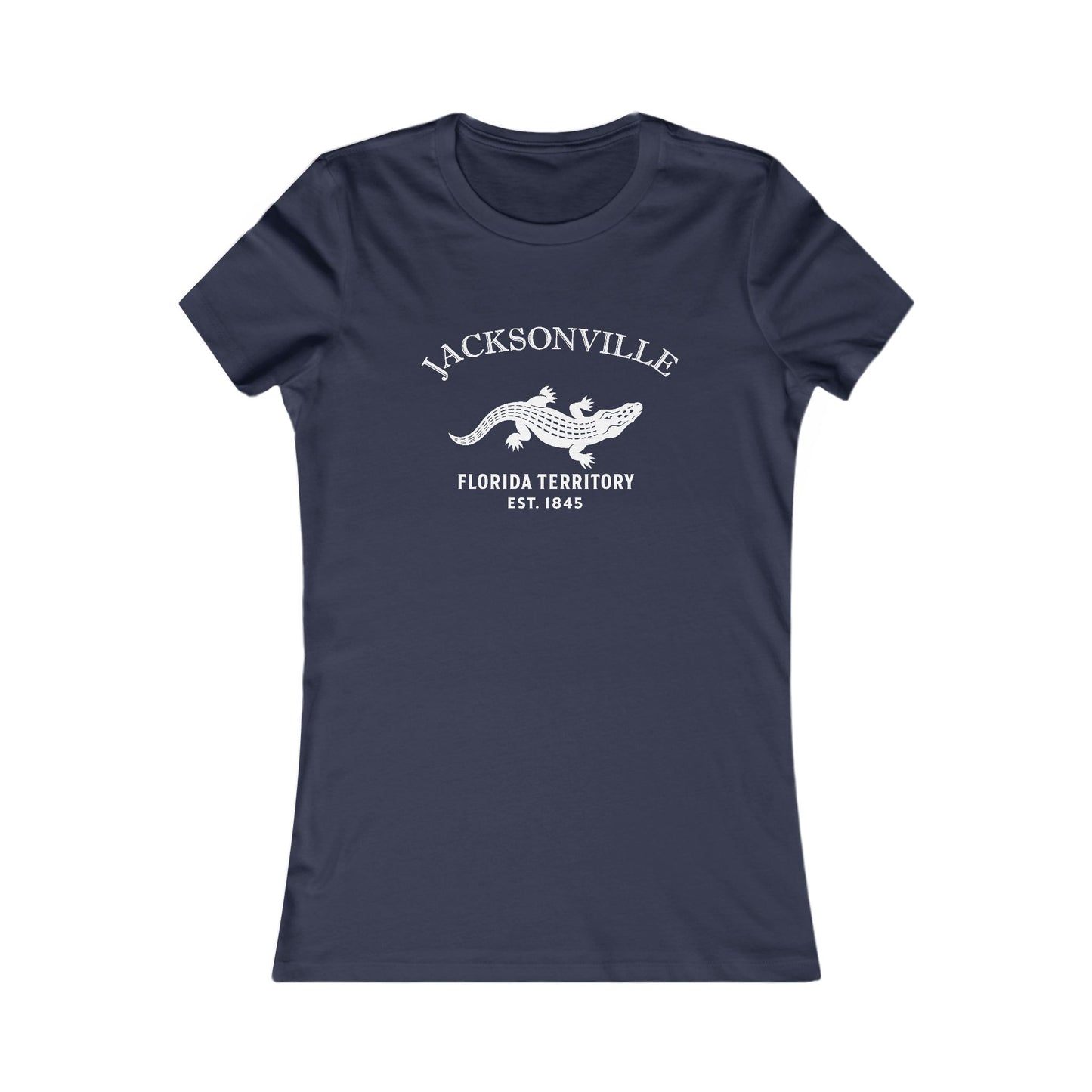 Jacksonville Florida Vintage Retro Womens Fitted Ringspun Cotton Tee - White Logo
