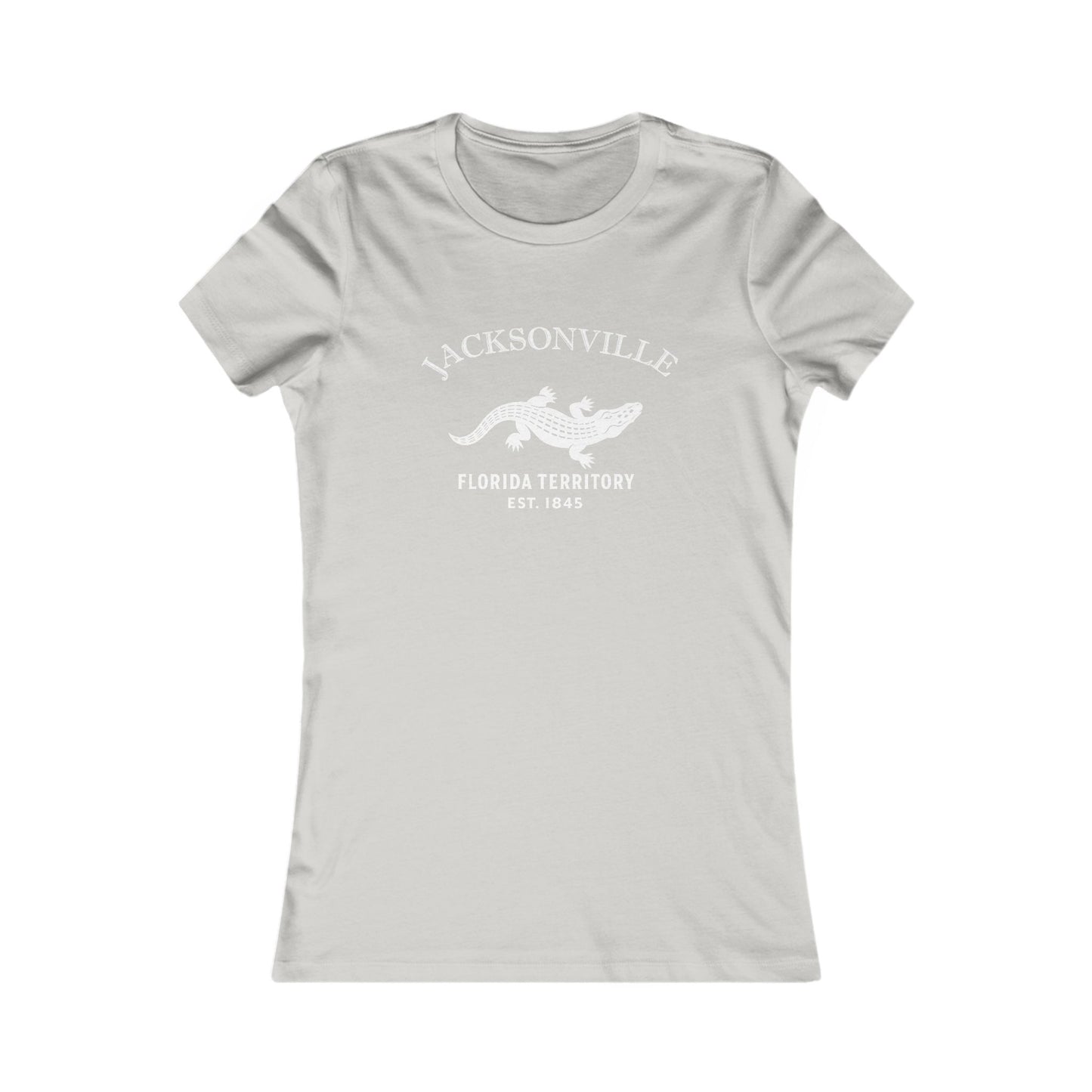Jacksonville Florida Vintage Retro Womens Fitted Ringspun Cotton Tee - White Logo