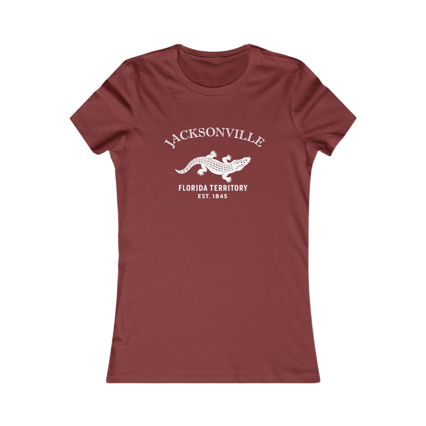 Jacksonville Florida Vintage Retro Womens Fitted Ringspun Cotton Tee - White Logo