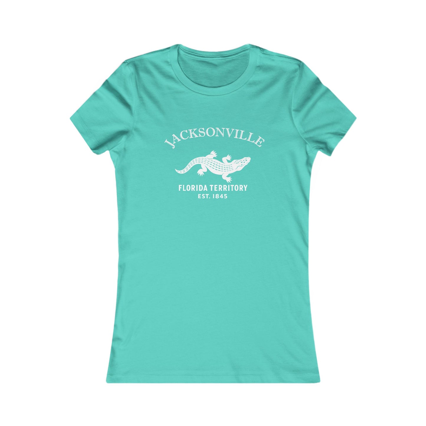 Jacksonville Florida Vintage Retro Womens Fitted Ringspun Cotton Tee - White Logo