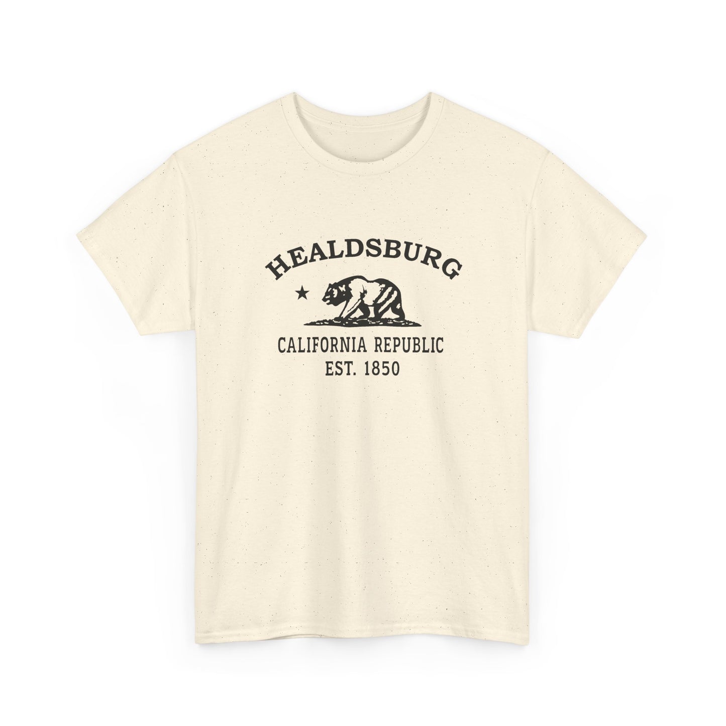 Healdsburg California Vintage Retro Unisex Heavy Cotton Tee - Black Logo