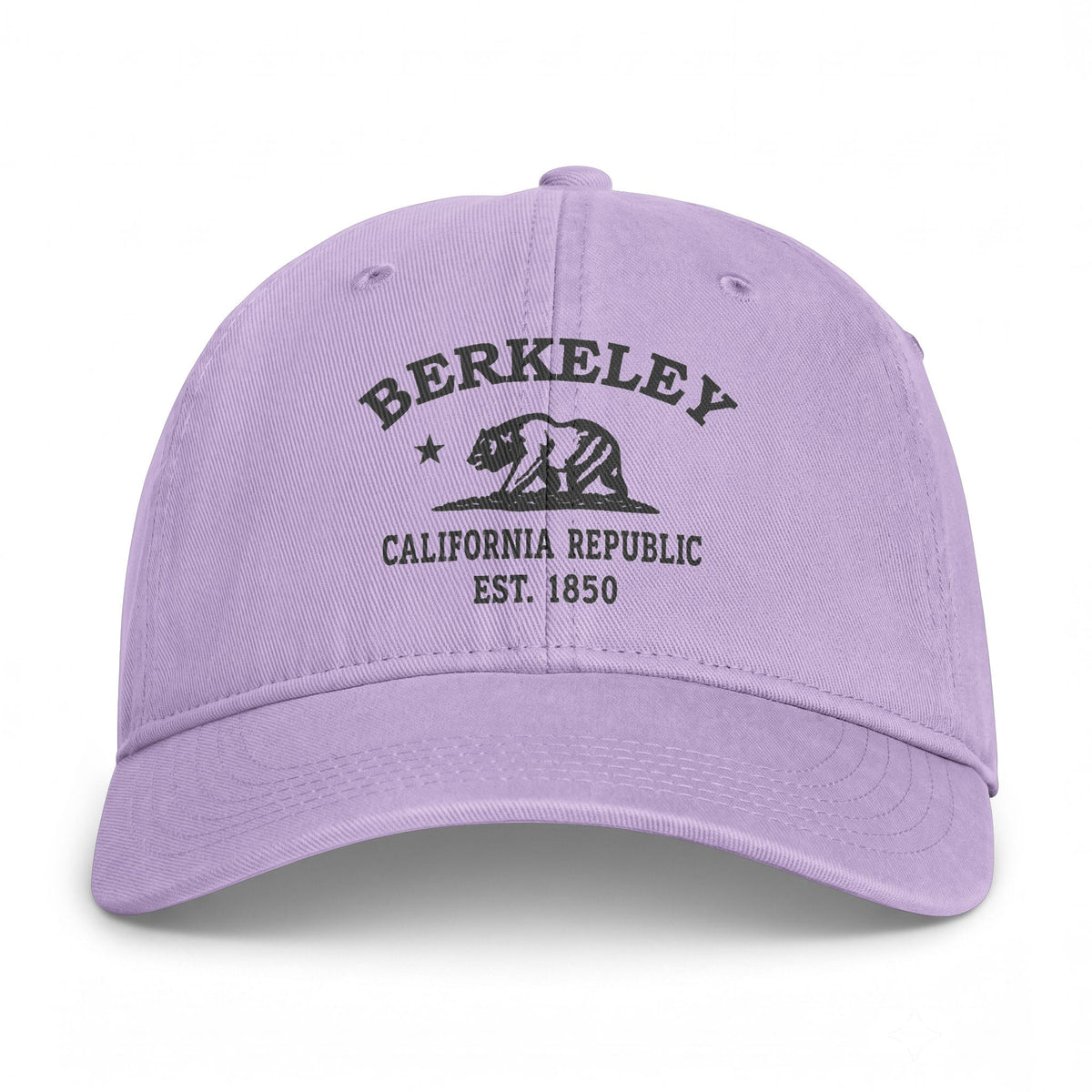 Berkeley California Distressed Cotton Cap - Charcoal Print Logo