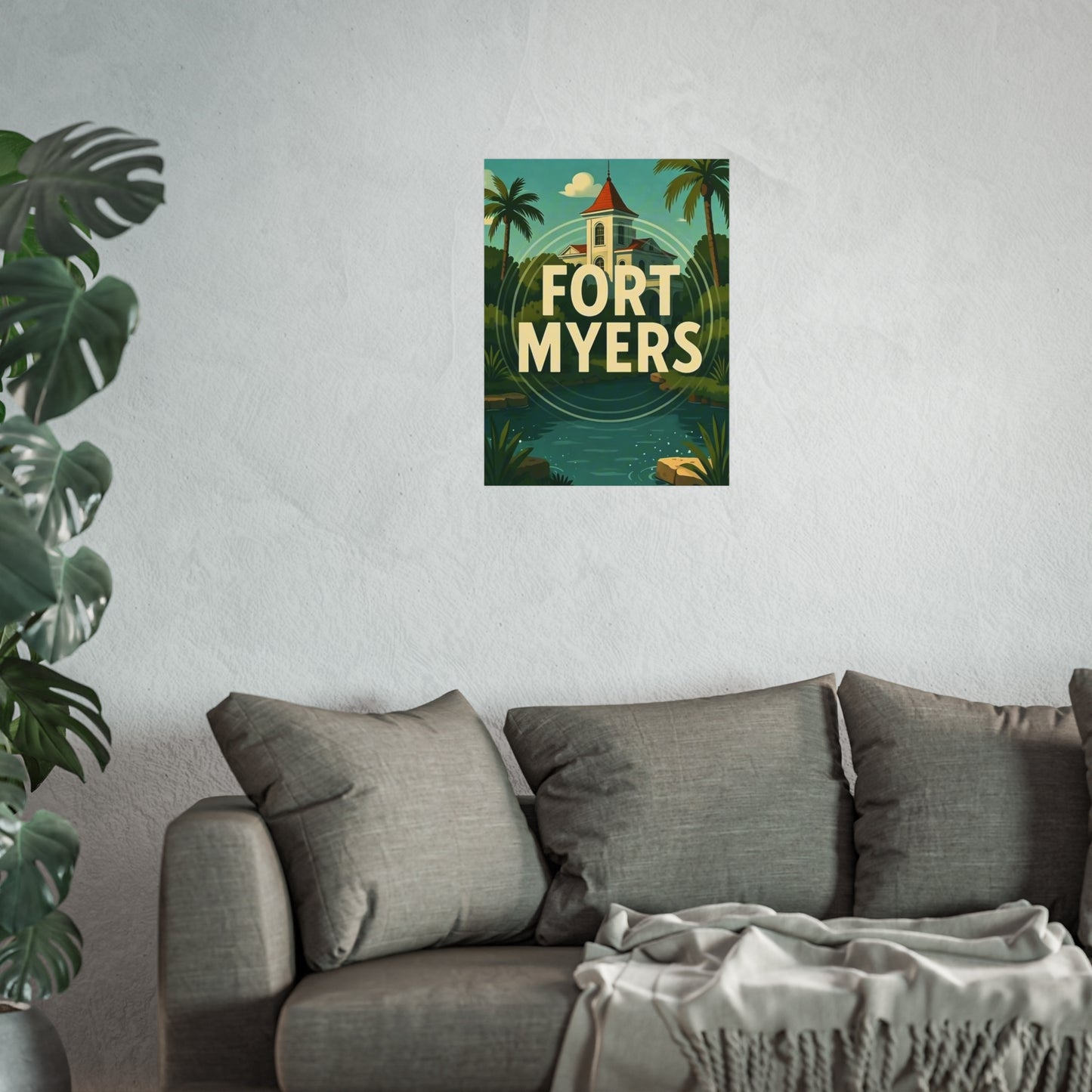 Fort Myers Florida Vintage Retro Giclée Print Art Series Poster