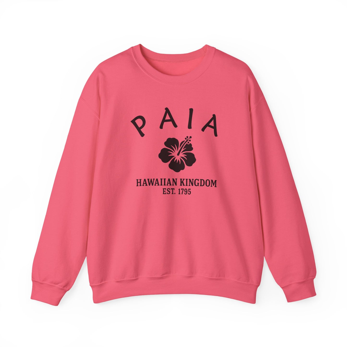Paia Hawaii Vintage Retro Unisex Heavy Crewneck Sweatshirt - Black Logo