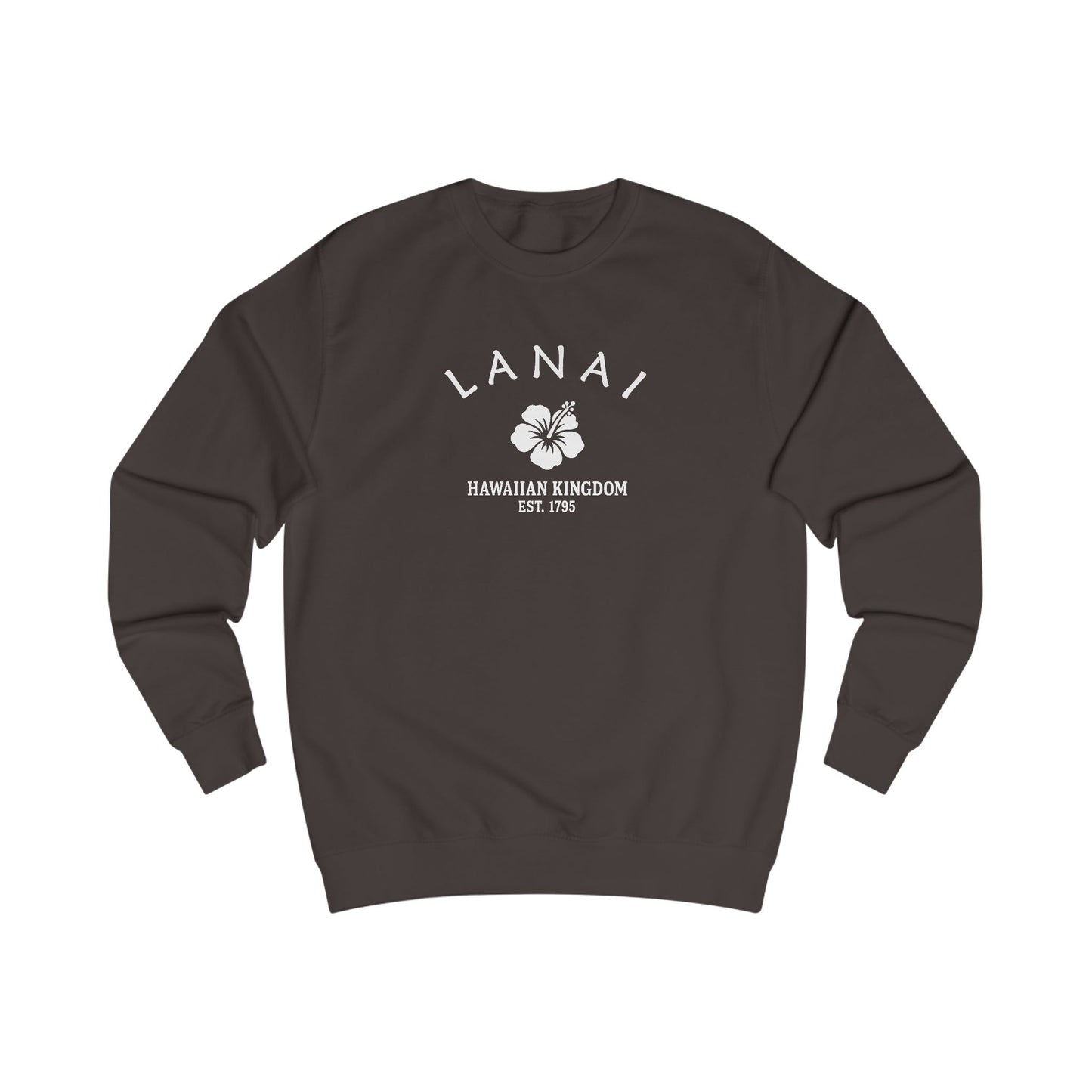 Lanai Hawaii Vintage Retro Premium Crewneck Sweatshirt - White Logo - Bottle Green