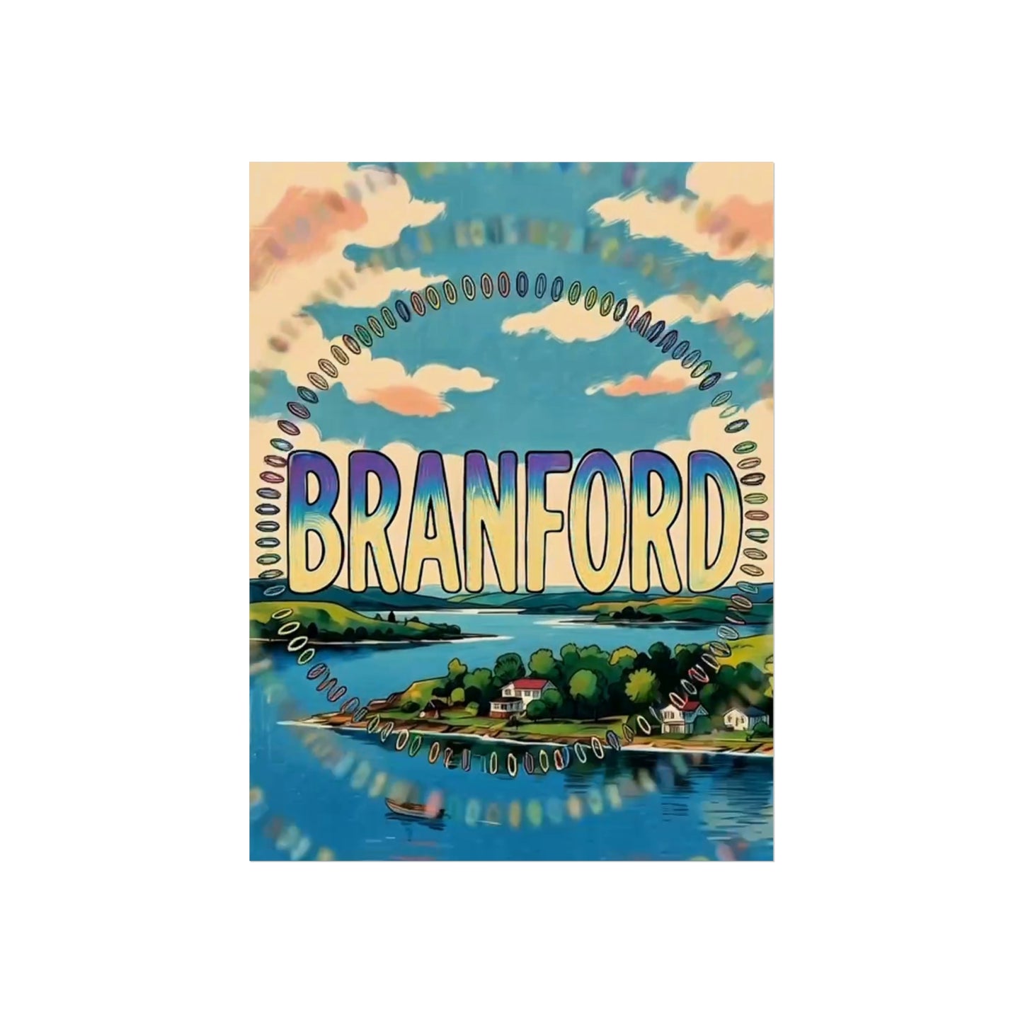 Branford Connecticut Vintage Retro Giclée Print Art Series Poster