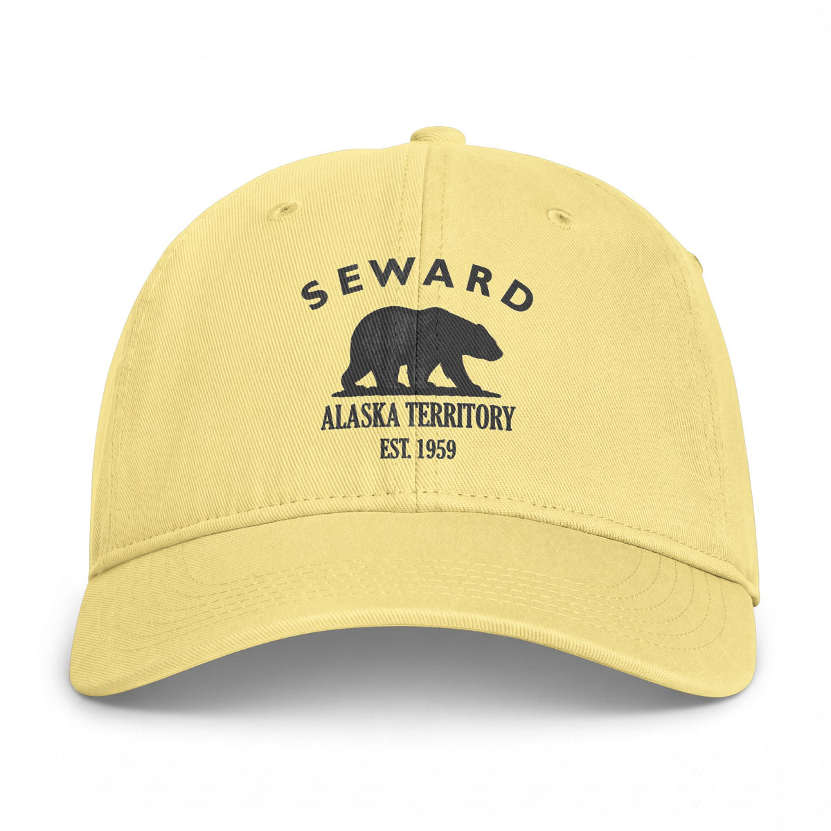 Seward Alaska Distressed Cotton Cap - Charcoal Print Logo
