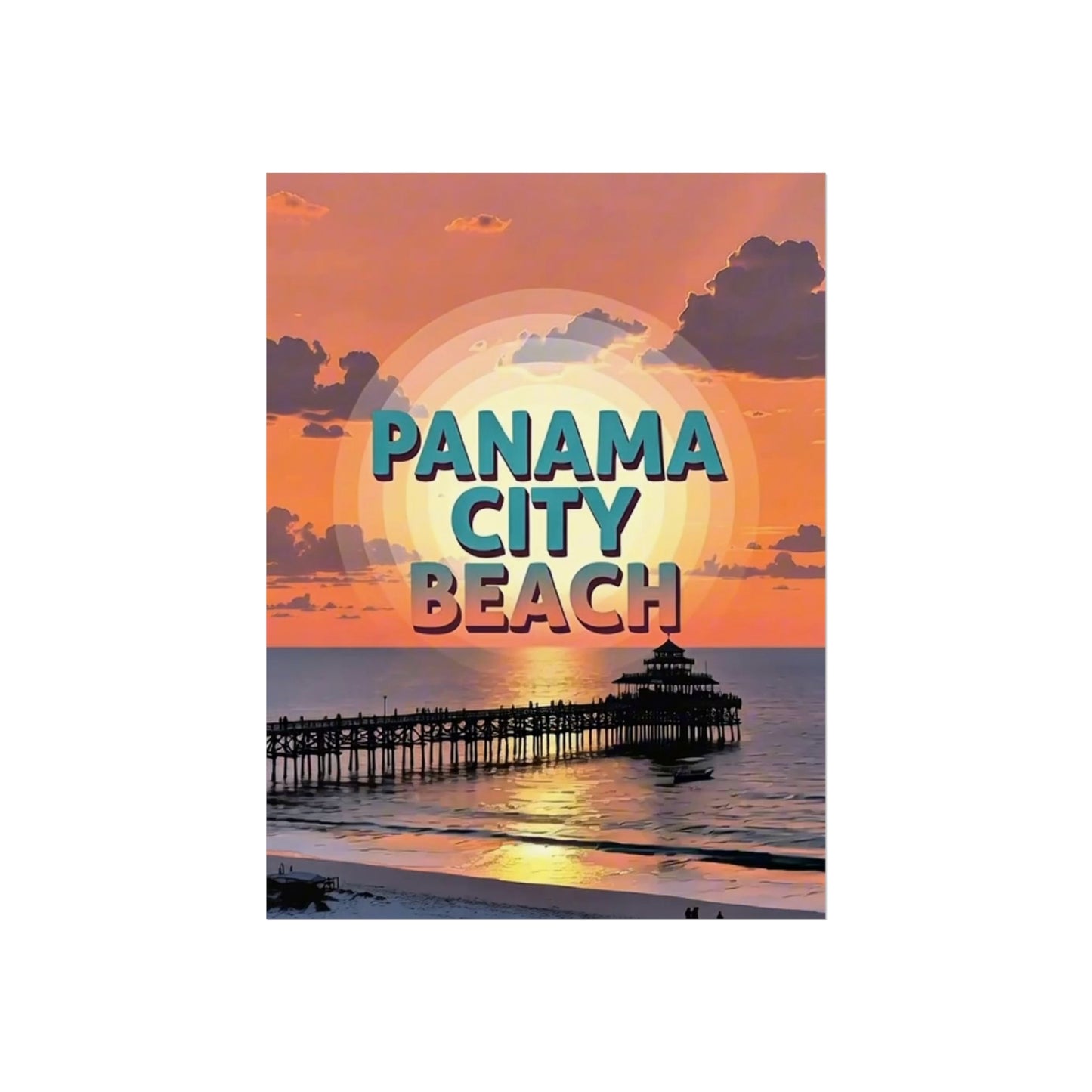 Panama City Beach Florida Vintage Retro Giclée Print Art Series Poster