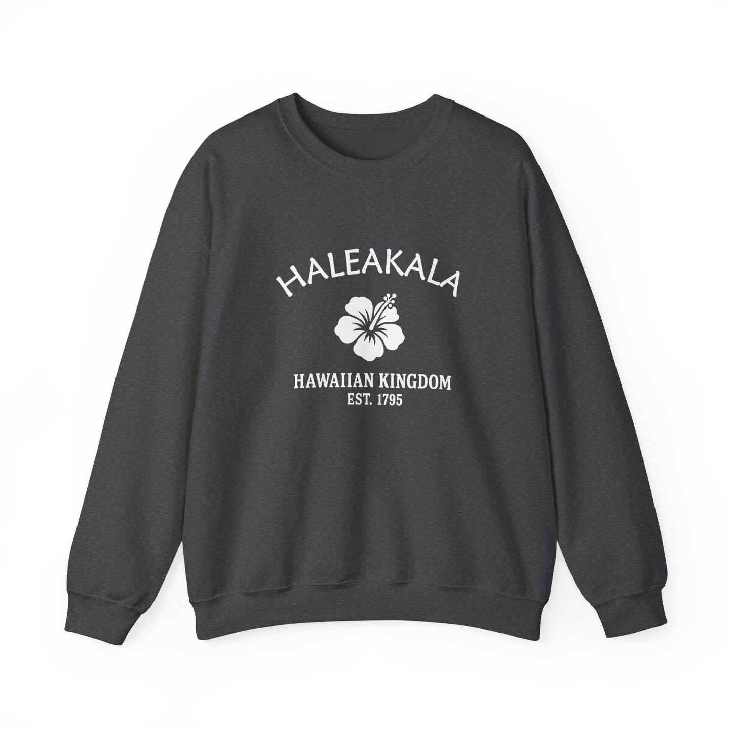 Haleakala Hawaii Vintage Retro Unisex Heavy Crewneck Sweatshirt - White Logo