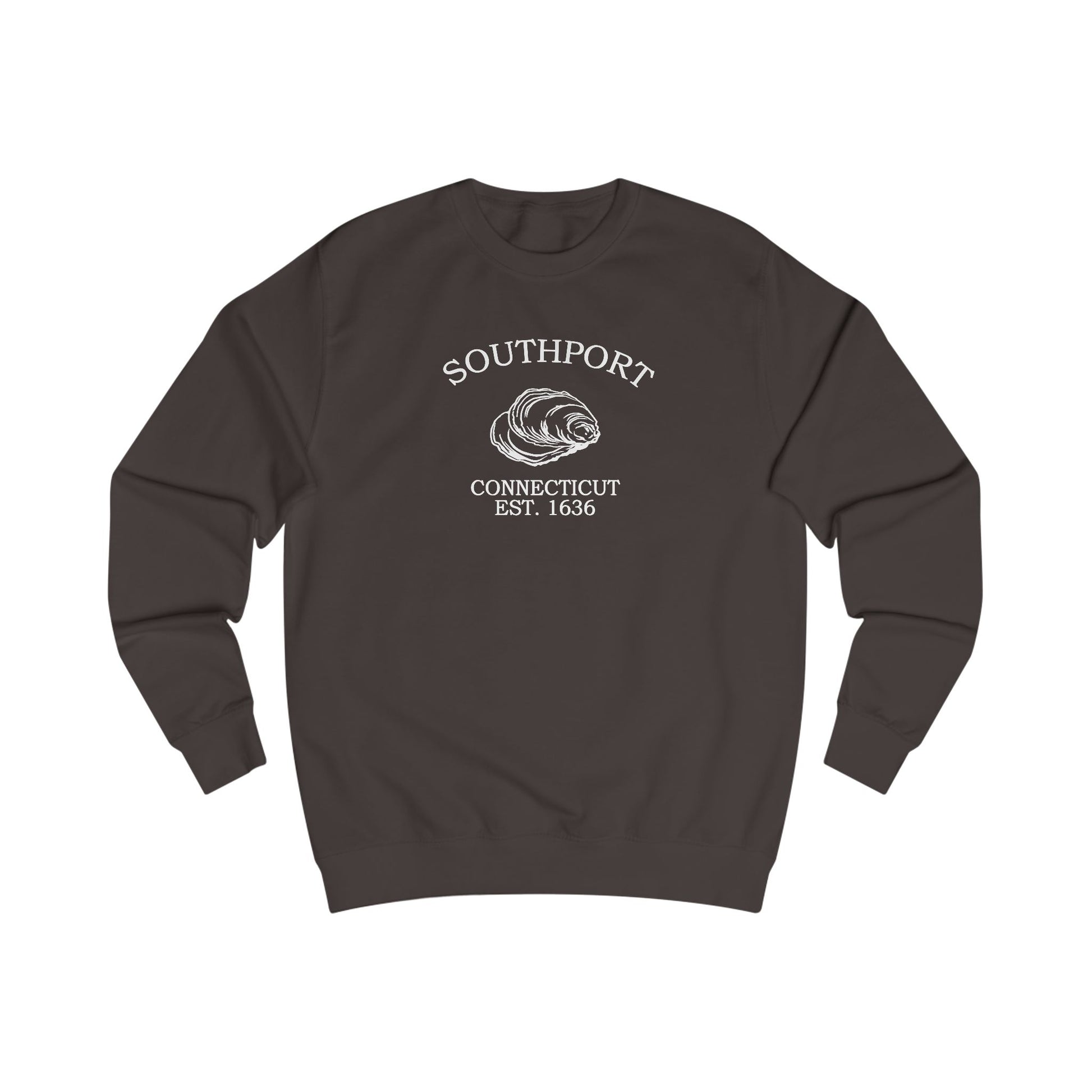 Southport Connecticut Vintage Retro Premium Crewneck Sweatshirt - White Logo - Bottle Green