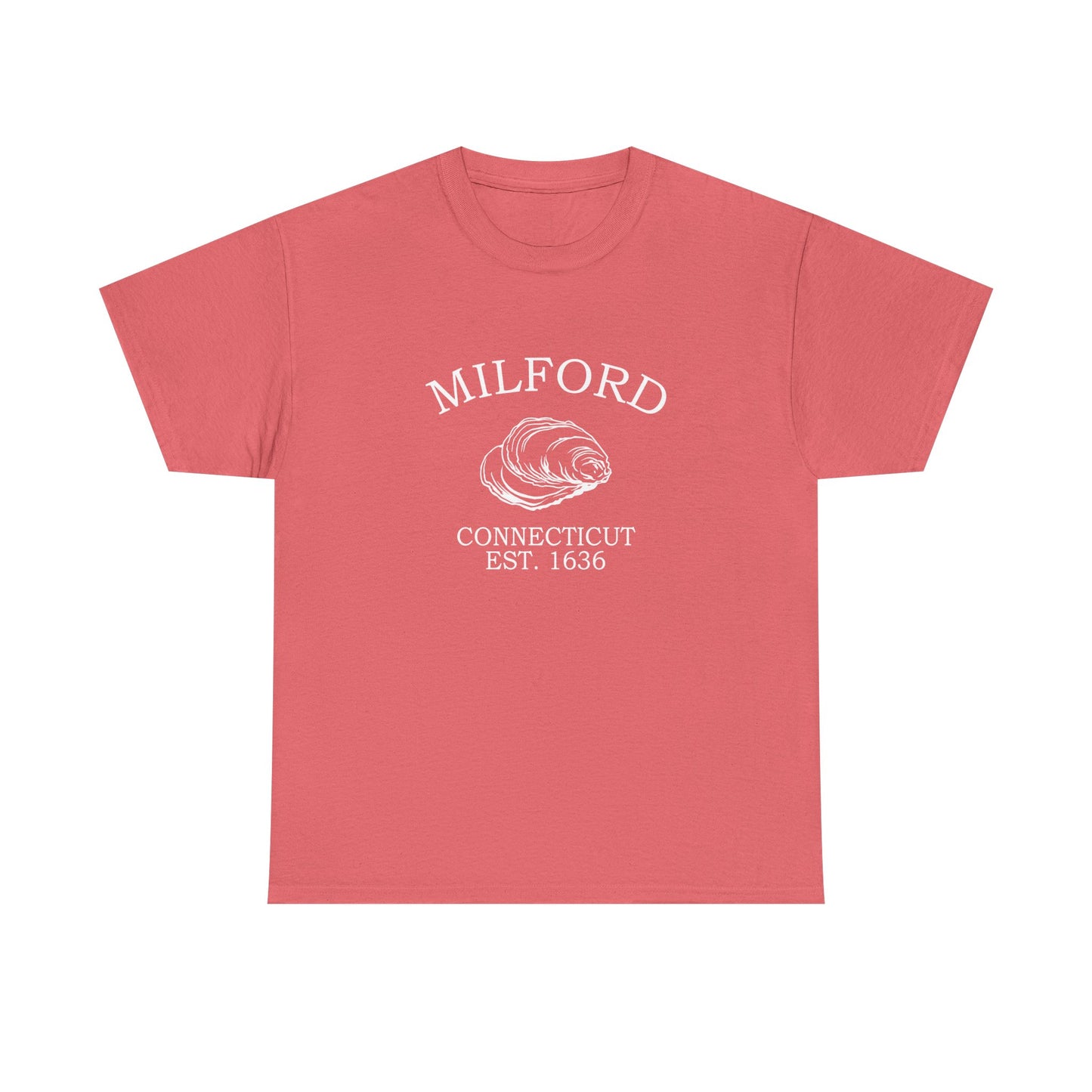 Milford Connecticut Vintage Retro Unisex Heavy Cotton Tee - White Logo