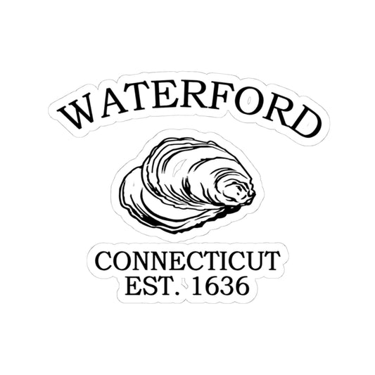 Waterford Connecticut Vintage Retro Vinyl Sticker - Black Logo