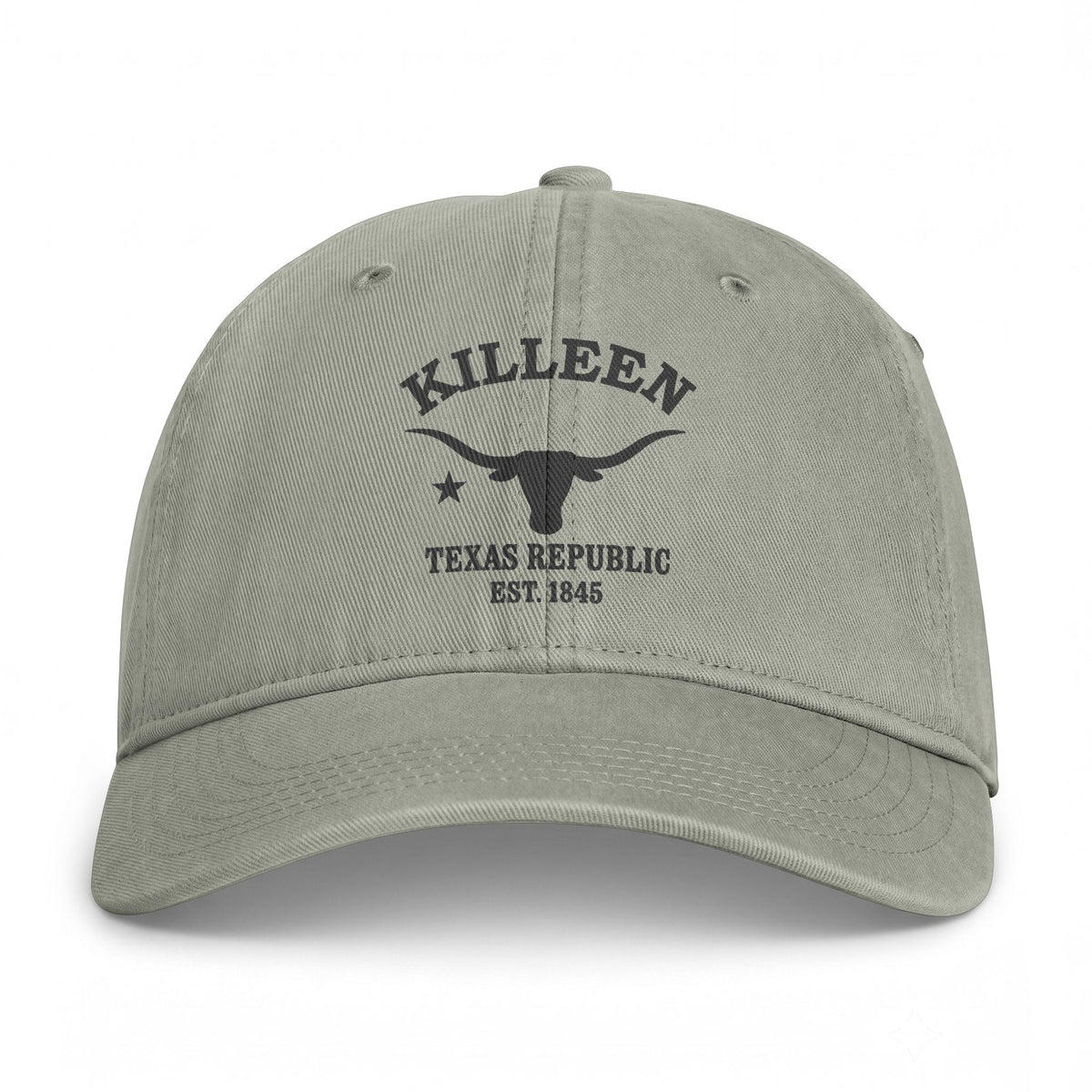 Killeen Texas Distressed Cotton Cap - Charcoal Print Logo