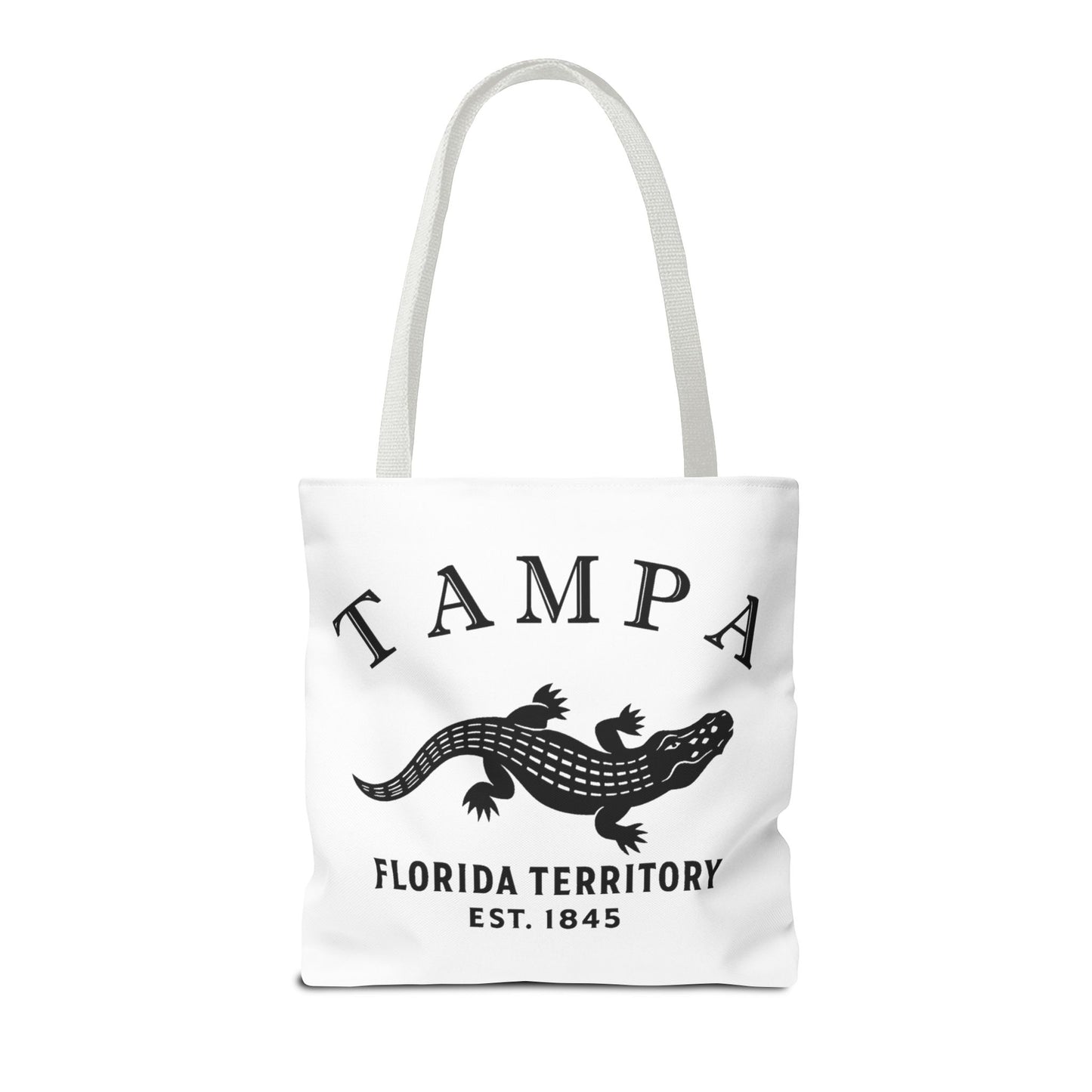 Tampa Florida Vintage Retro Light Canvas Tote - Black Logo