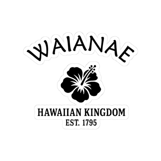 Waianae Hawaii Vintage Retro Vinyl Sticker - Black Logo